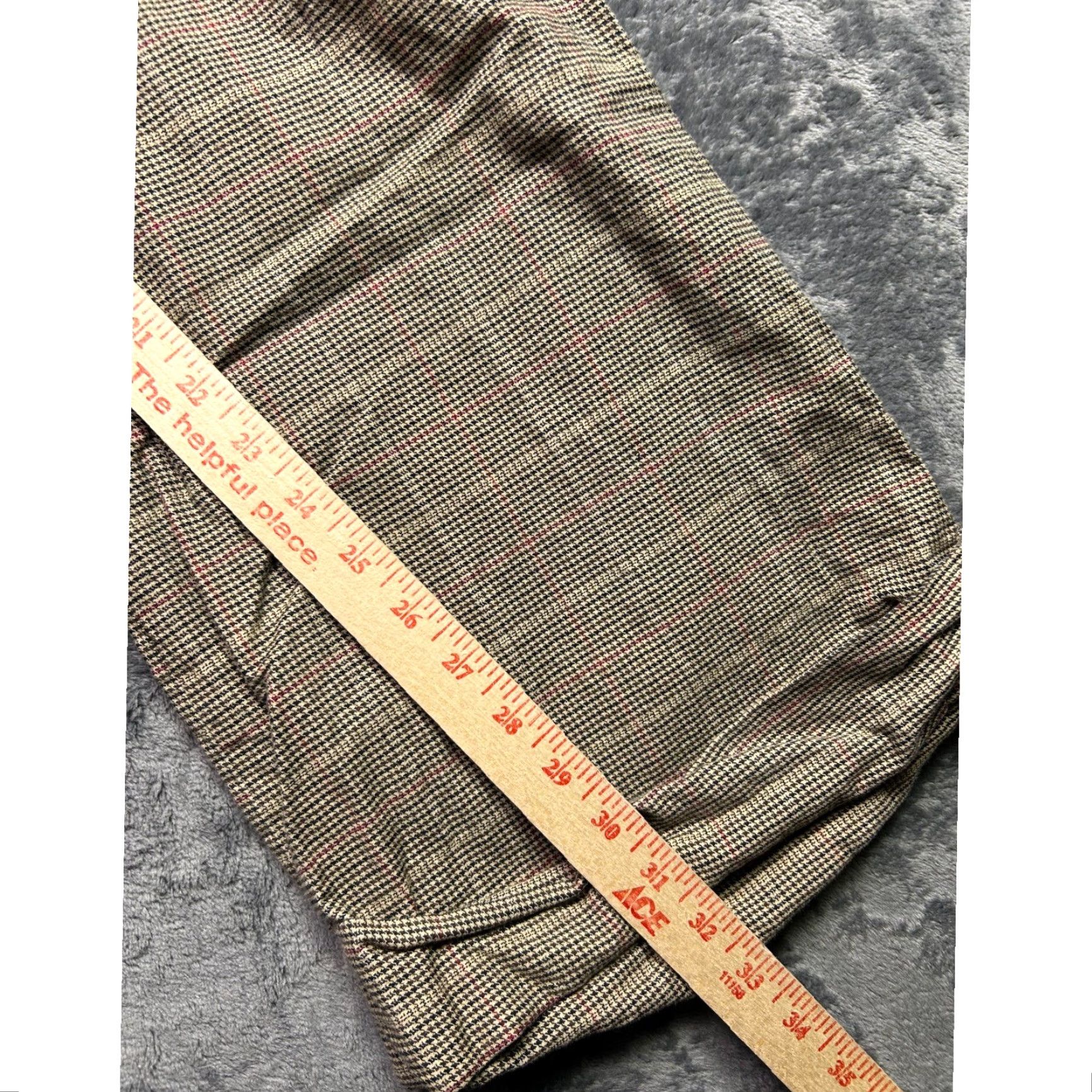 Gap VINTAGE Gap Stretch Womens 14 Brown Houndstooth Wide-Leg Cuffed Trousers Size 36" / US 14 / IT 50 - 7 Thumbnail