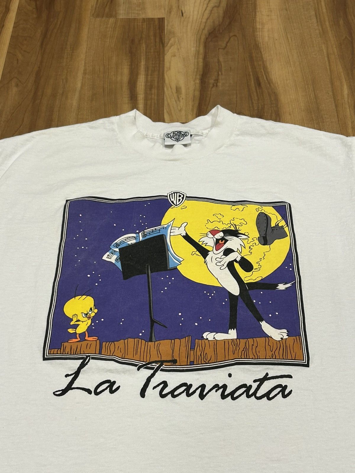 Warner Bros 1990s Looney Tunes Sylvester & Tweety "La Traviata" Tee Size US XL / EU 56 / 4 - 2 Thumbnail
