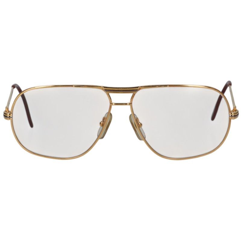 Cartier Trinity Aviator Glasses Gold Clear Size One Size, Men's