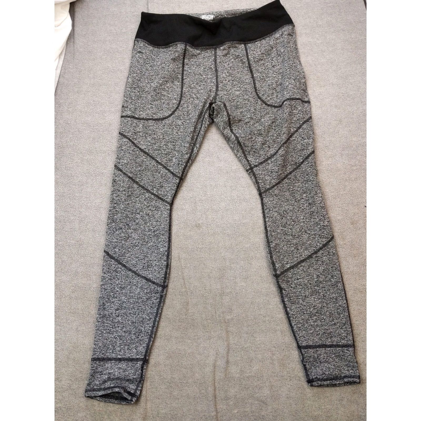 Duluth Trading Company Duluth Trading Co Leggings Womens L Gray Stretch Pockets Zip Stirrup Ankle Yoga Gym Running Knit Flecked Slim Fit Regular Size 36" / US 14 / IT 50 - 2 Thumbnail