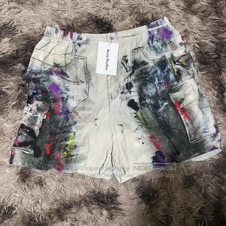 Acne Studios Acne Studios Hand-painted Tie-dye Distressed Five-inch Sho Size US 34 / EU 50 - 1 Thumbnail
