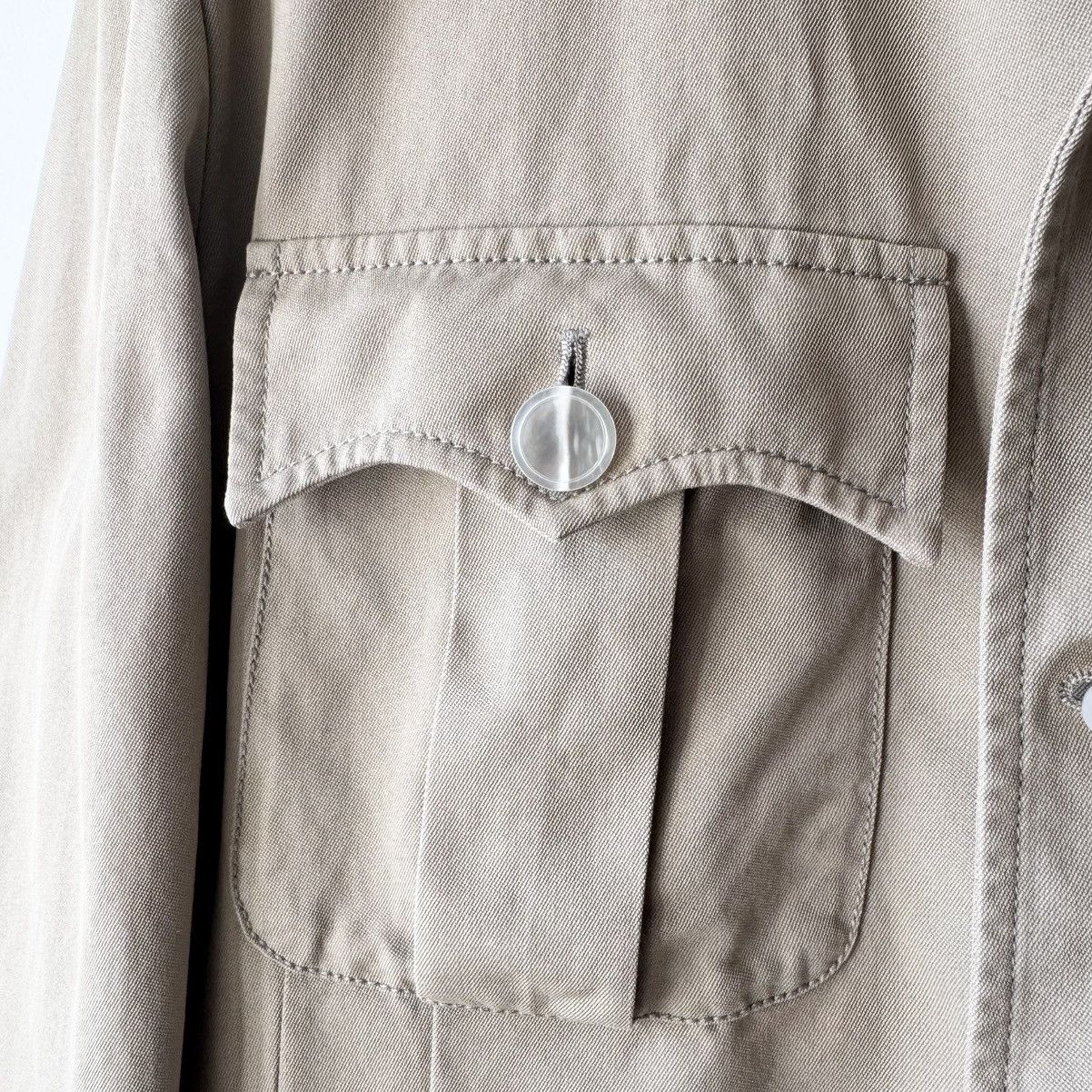 Gucci Gucci By Tom Ford SS2003 Beige Cotton Safari Jacket Size US L / EU 52-54 / 3 - 4 Thumbnail