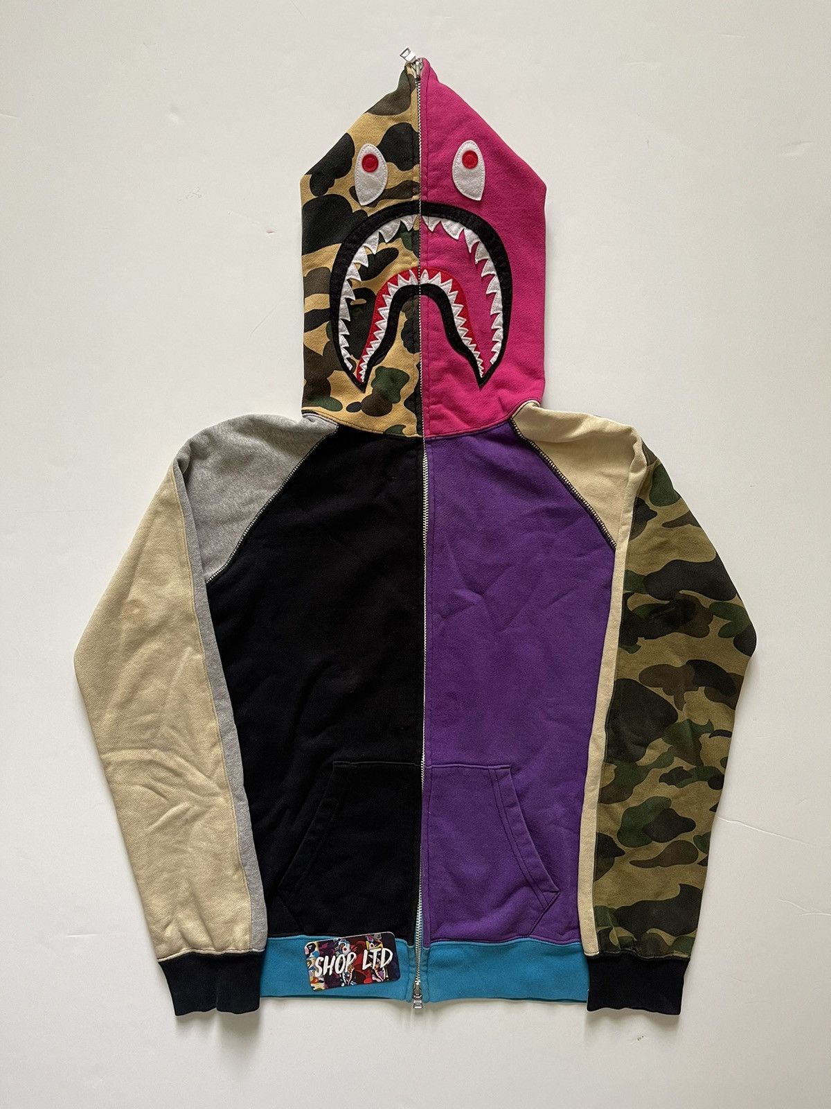 image of Bape A Bathing Ape Crazy Camo Shark Hoodie, Women's (Size XS)