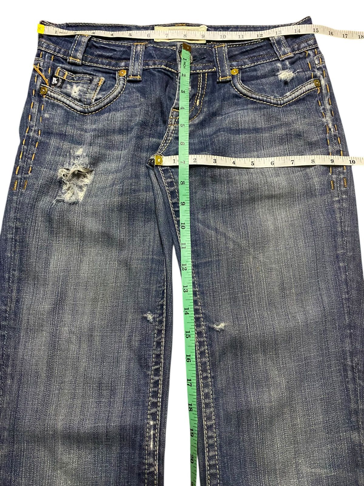 If Six Was Nine Woman Mek Denim Reverse For Care Distressed Flare Jeans Size US 30 / EU 46 - 18 Thumbnail