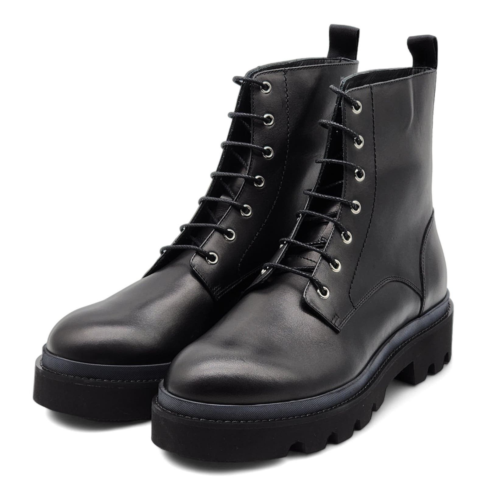 image of Dsquared2 Logo Combat Boots Black 45 12Us $1290, Men's