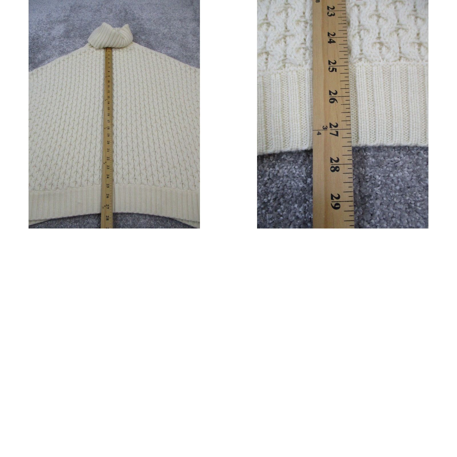 Banana Republic VINTAGE Banana Republic Women's Sweater Pullover XS Ivory Wool Blend Knit Turtleneck Casual Fall Winter Size XS / US 0-2 / IT 36-38 - 8 Thumbnail