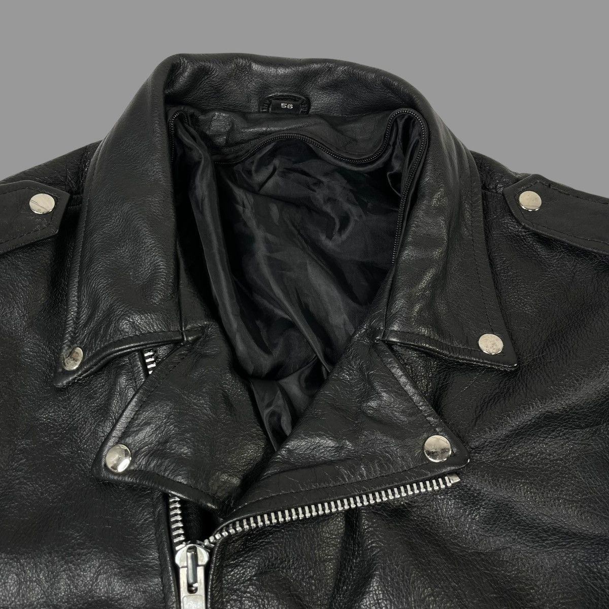 Vintage Vintage 1980s leather zip up biker jacket Size US XL / EU 56 / 4 - 7 Thumbnail