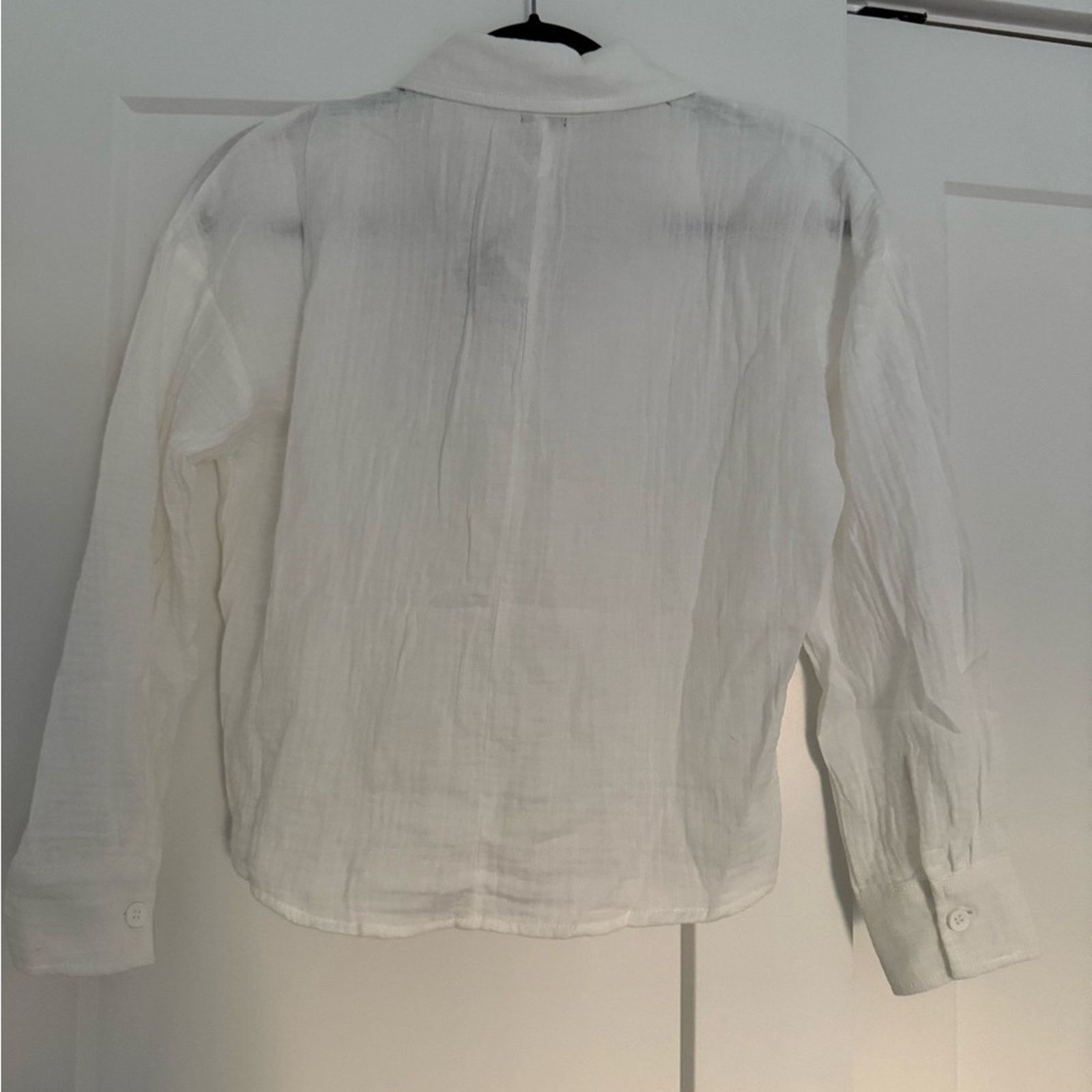 MONROW New Monrow White Cotton Gauze Button Down Small $128 Size S / US 4 / IT 40 - 7 Thumbnail