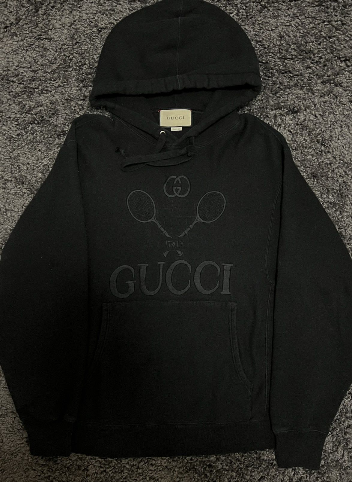 Gucci Black Hoodie Tennis Club Logo