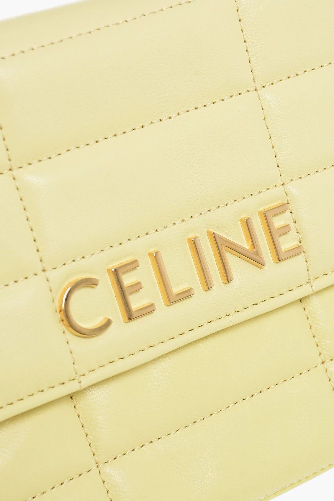 Celine og1mm0326 Size: OS / Quilted Leather Shoulder Bag in Yellow Size ONE SIZE - 4 Thumbnail