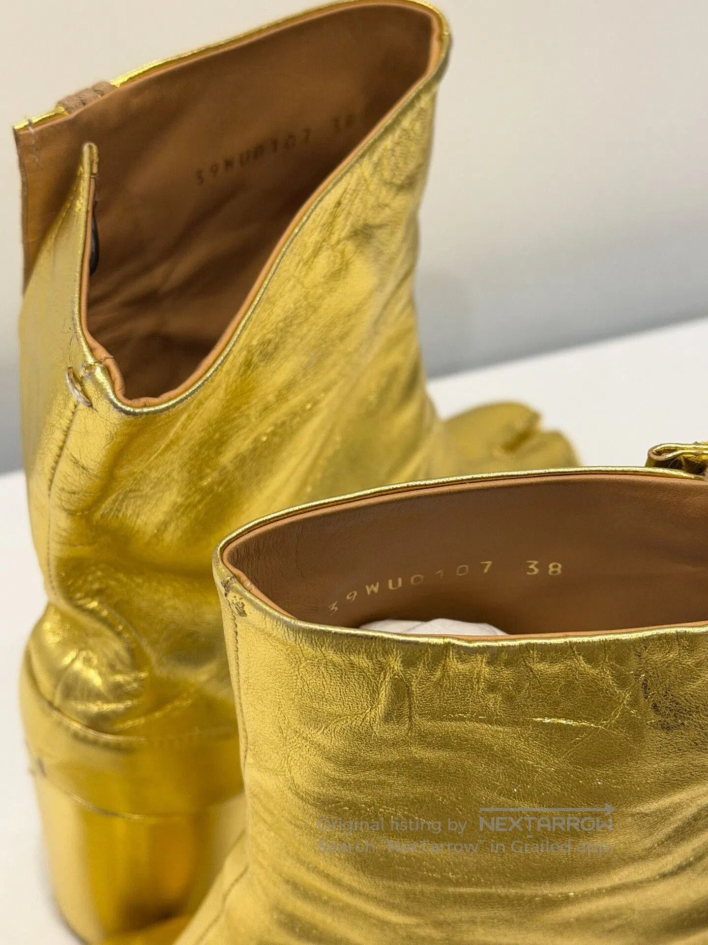 Maison Margiela Maison Margiela FW18 Liquid Gold Tabi Shoes. Size US 7 / IT 37 - 8 Thumbnail