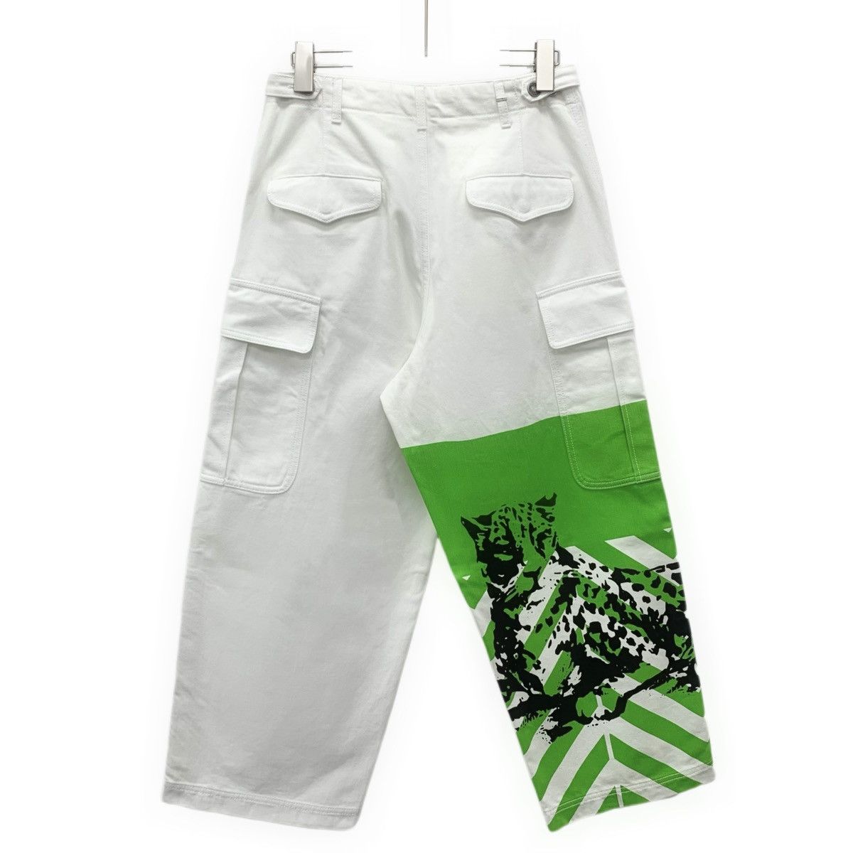 Dior Dior White Animal Graffiti Design Cargo Wide-leg Pants K26WX Size 27" / US 4 / IT 40 - 2 Thumbnail