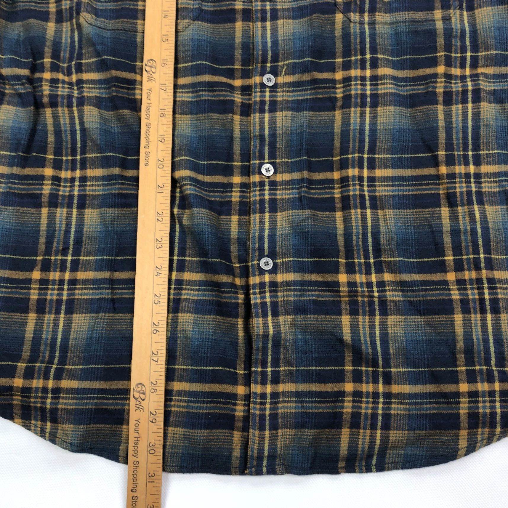 Vintage KUHL Plaid Flannel Button-Up Shirt Long Sleeve XL Men Cotton Blend Blue Gold Size US XL / EU 56 / 4 - 5 Thumbnail