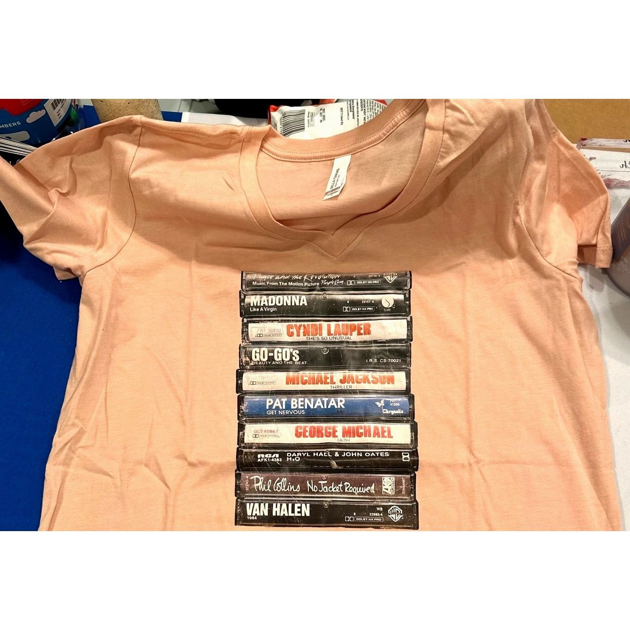 Other 80’s Rock Cassette Shirt For Music Lovers Heather Peach M Size M / US 6-8 / IT 42-44 - 2 Thumbnail