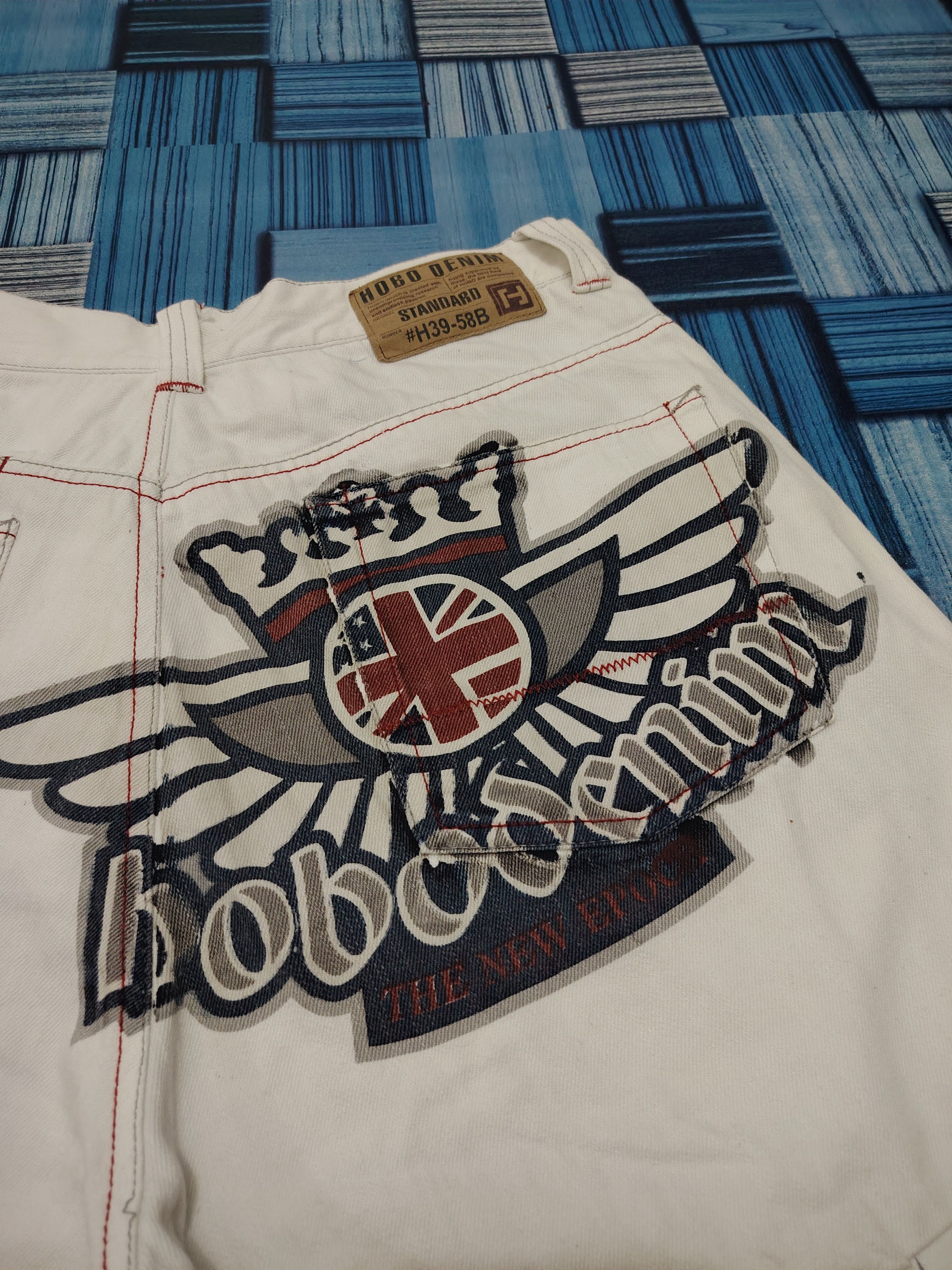 Hobo × JNCO × Southpole 💥Insane 90s HOBO DENIM Baggy Cargo SHORT Skate HIPHOP STYLe Size US 32 / EU 48 - 13 Thumbnail