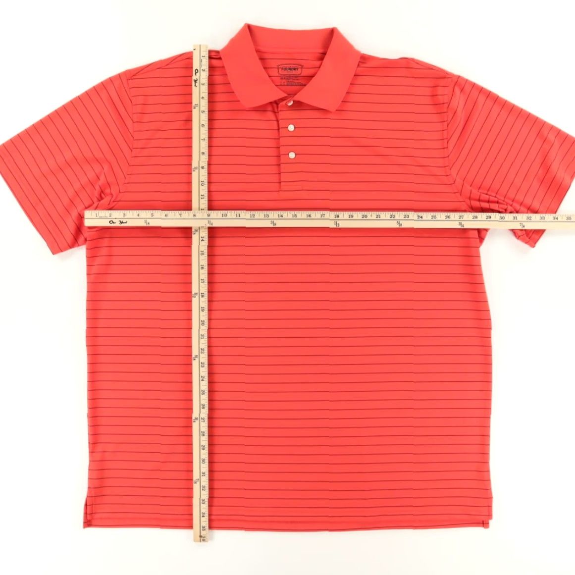 Vintage Foundry Polo Shirt Red 3XLT Men Striped Polyester Performance Stretch Shirt Mens Size US XXL / EU 58 / 5 - 3 Thumbnail