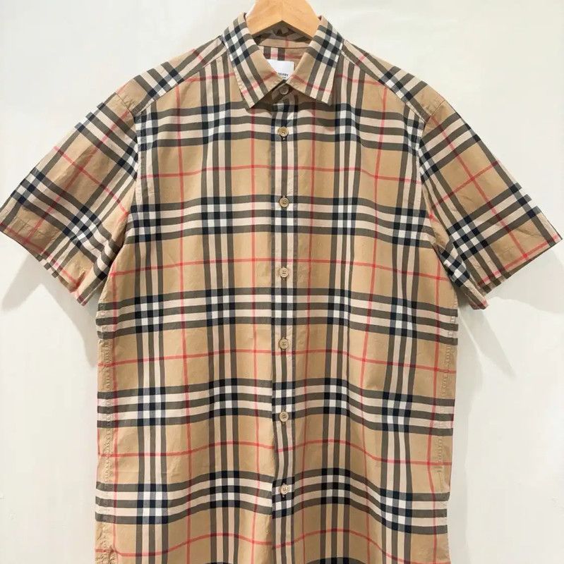 Burberry Burberry Short Sleeve Cotton Check Shirt Size US M / EU 48-50 / 2 - 1 Thumbnail