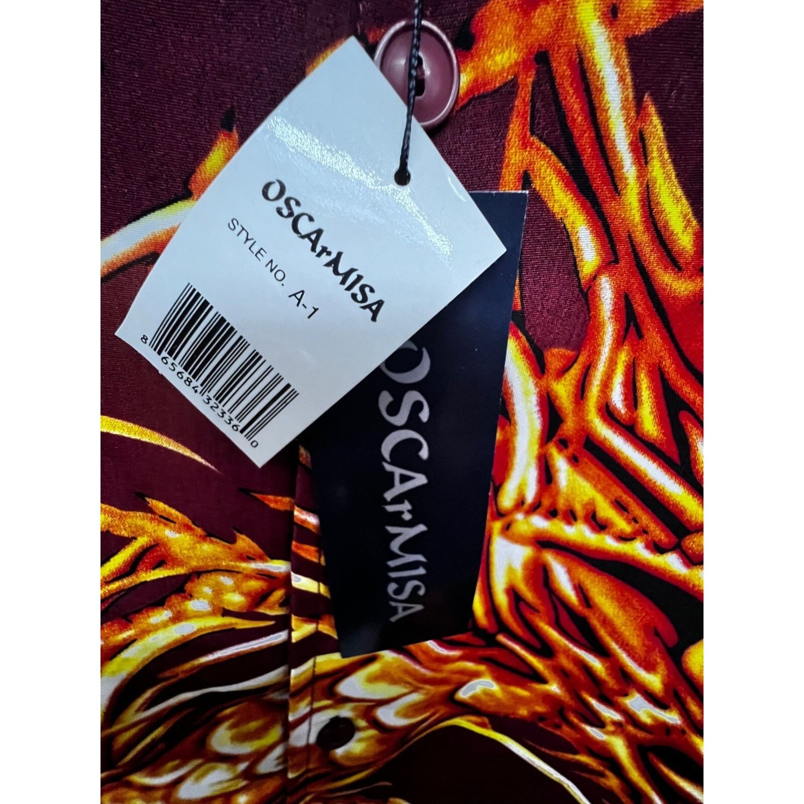 Vintage Oscar Misa Rockabilly Graphic Dragon Button Up Shirt 2XL New Size US XXL / EU 58 / 5 - 8 Thumbnail