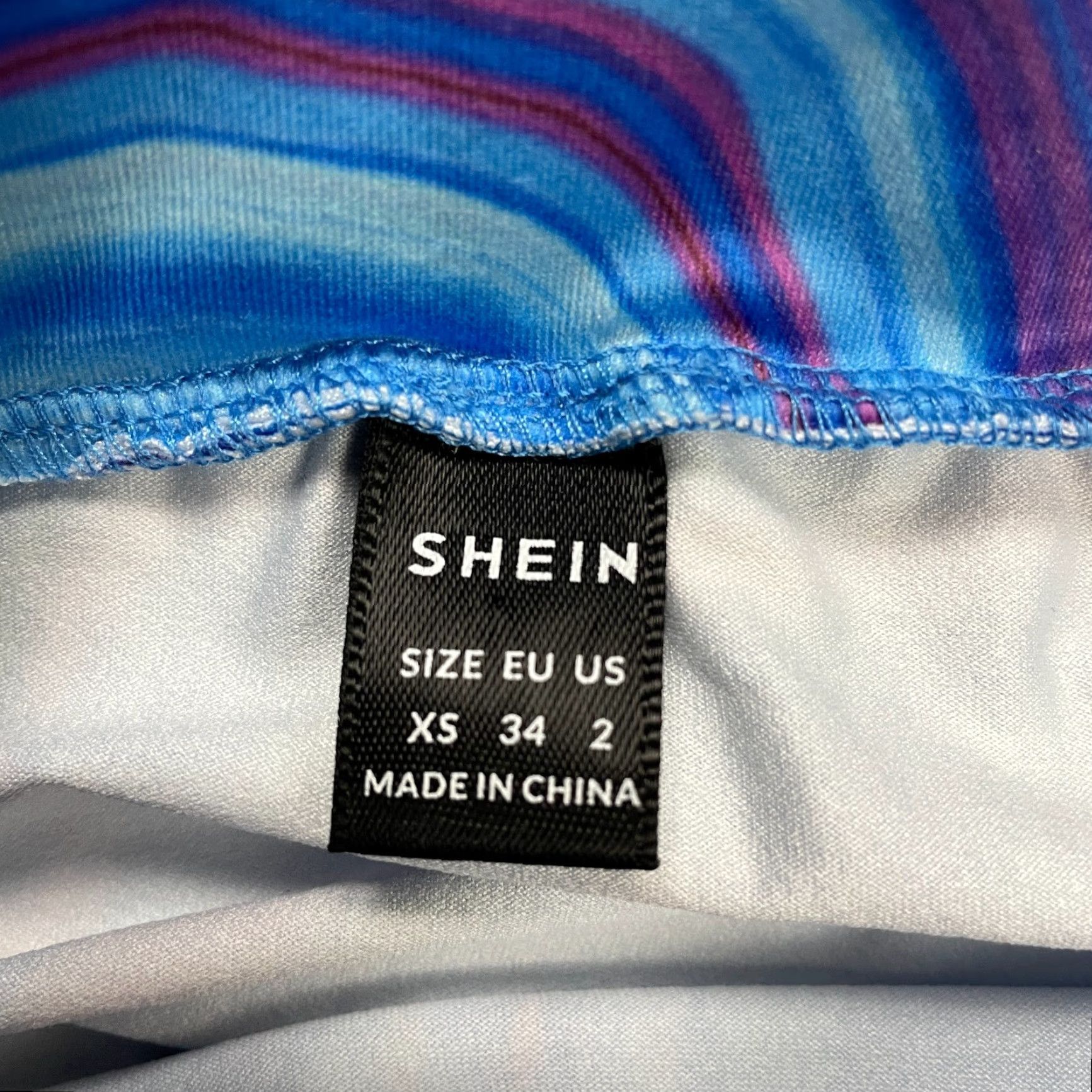 Shein SheIn Skirt Womens XS Blue Tie Dye Stretch Side Lace Mini Casual Ladies Size 26" / US 2 / IT 38 - 7 Thumbnail