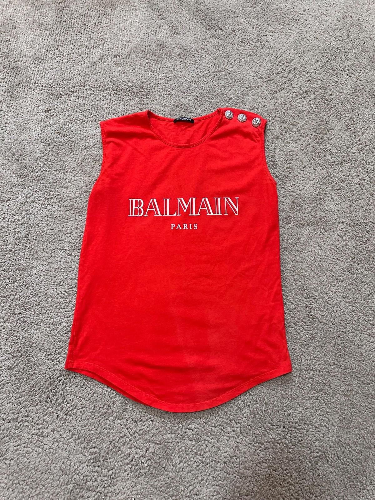 Balmain Balmain Women’s 3 Button Red Logo Tank Top Size 36 Size M / US 6-8 / IT 42-44 - 1 Thumbnail