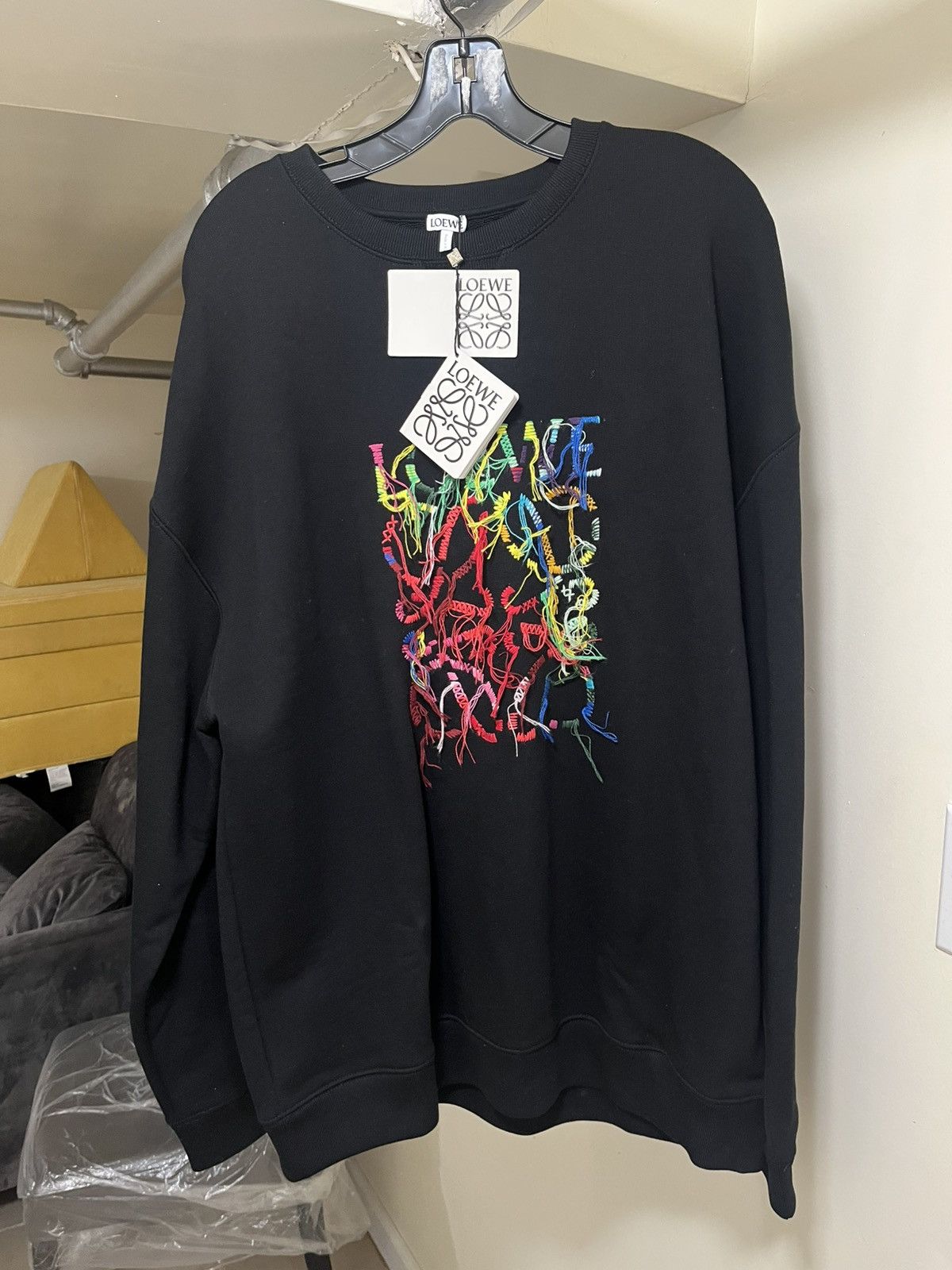 Loewe Multicolor Logo Thread Sweatshirt Sz L