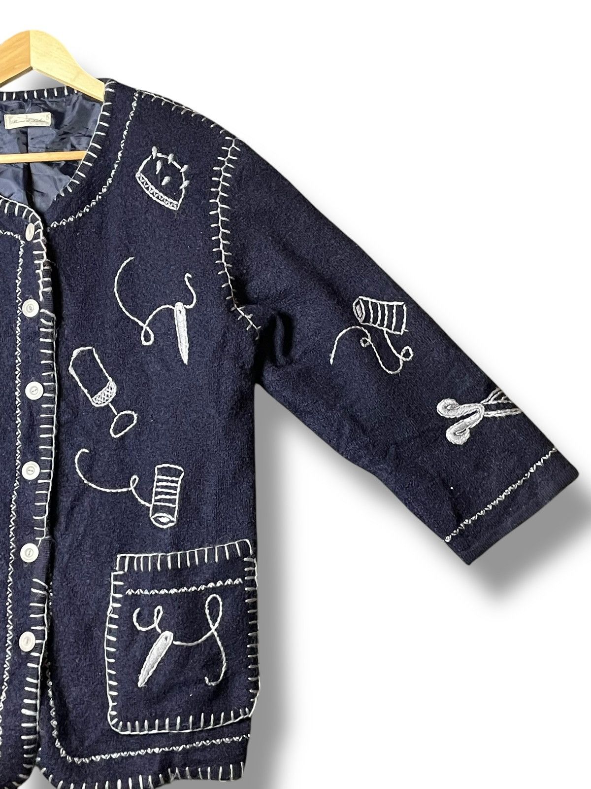 Japanese Brand × Vintage Japanese Handmade Bosom Wool Embroidered Jacket (28) Size US S / EU 44-46 / 1 - 4 Thumbnail