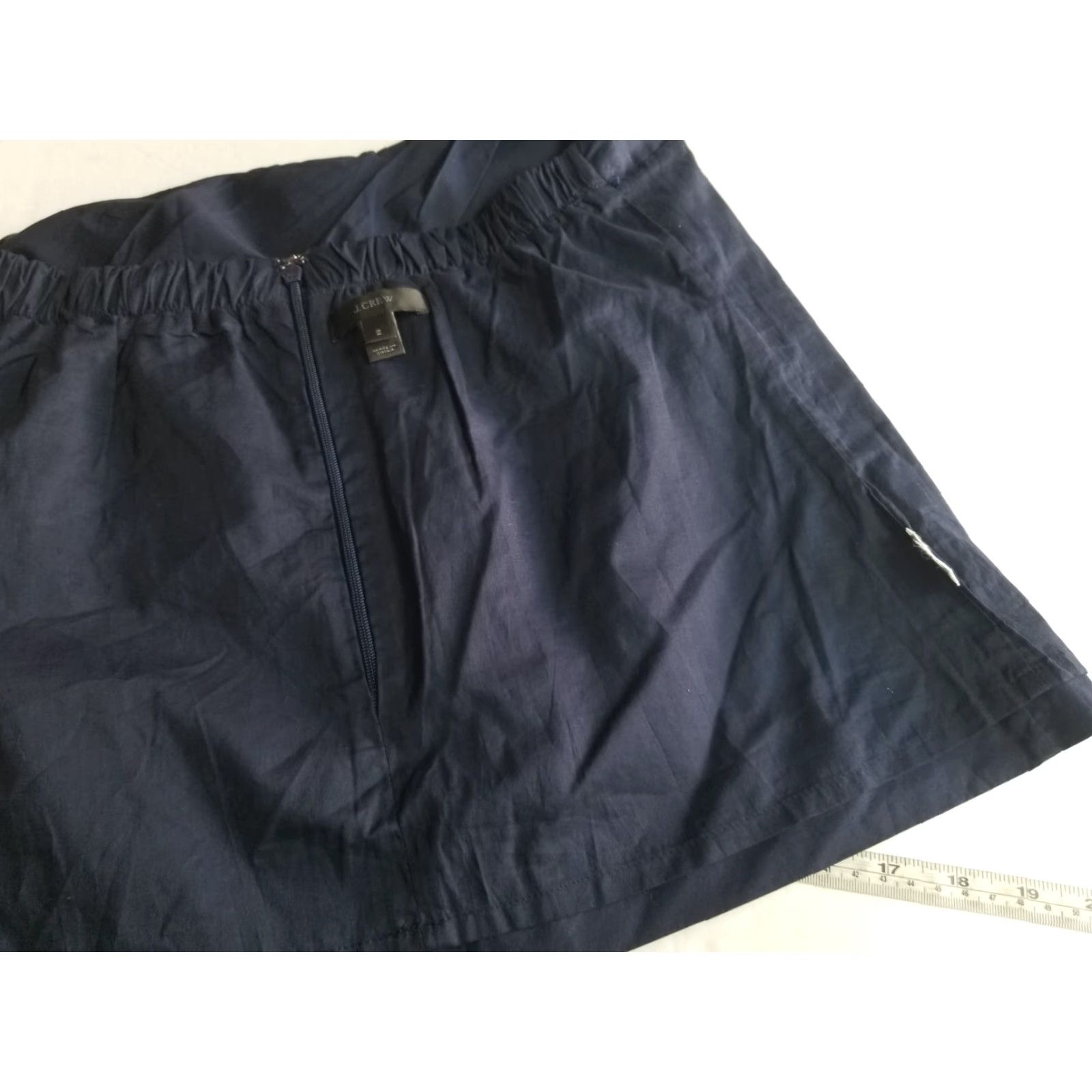 J.Crew J.CREW Womens Tub e Top Navy Blue Paper Rear Zipper Cotton Size 2 Size XS / US 0-2 / IT 36-38 - 5 Thumbnail