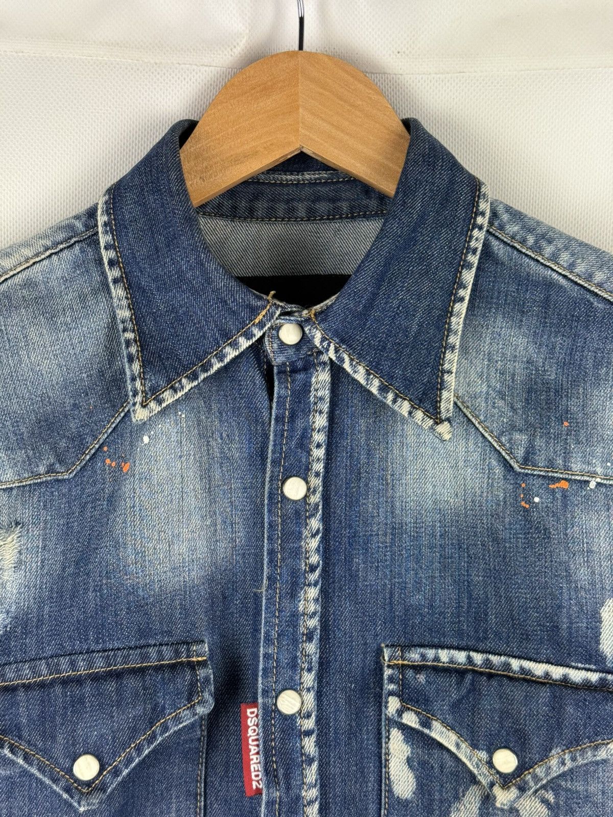 Dsquared2 Dsquared Ladies Big Logo Graphic Print Denim Button Up Shirt Size M / US 6-8 / IT 42-44 - 8 Thumbnail