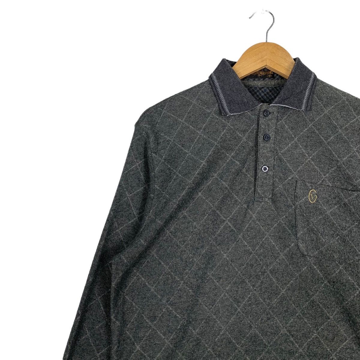 Gianni Valentino GIANNI VALENTINO Checked Long Sleeve Polo Shirt #1165-C53 Size US M / EU 48-50 / 2 - 6 Thumbnail