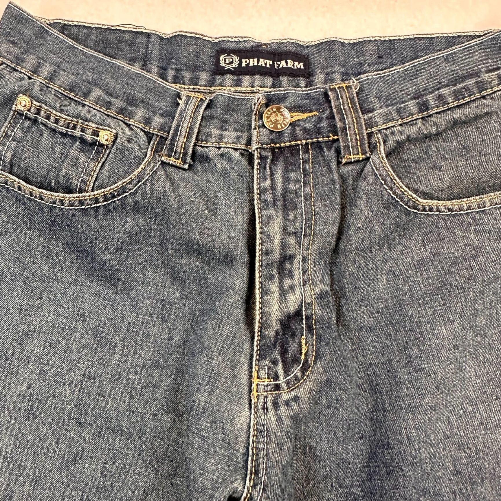 Phat Farm Phat Farm Y2K Jorts Mens Bermuda Shorts 30 x 10 Blue Cotton Polyester Embroidered Pockets Logo Zipper EUC Vintage: No Size US 30 / EU 46 - 4 Thumbnail