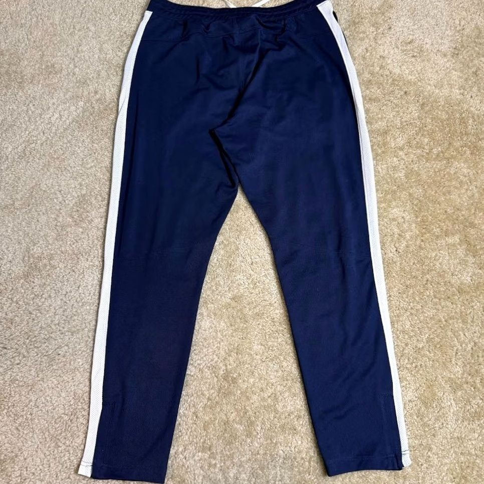 Under Armour Under Armour Pants Mens L Navy Stripe Fitted Performance Joggers Track Zip Bottom Size US 33 - 2 Thumbnail