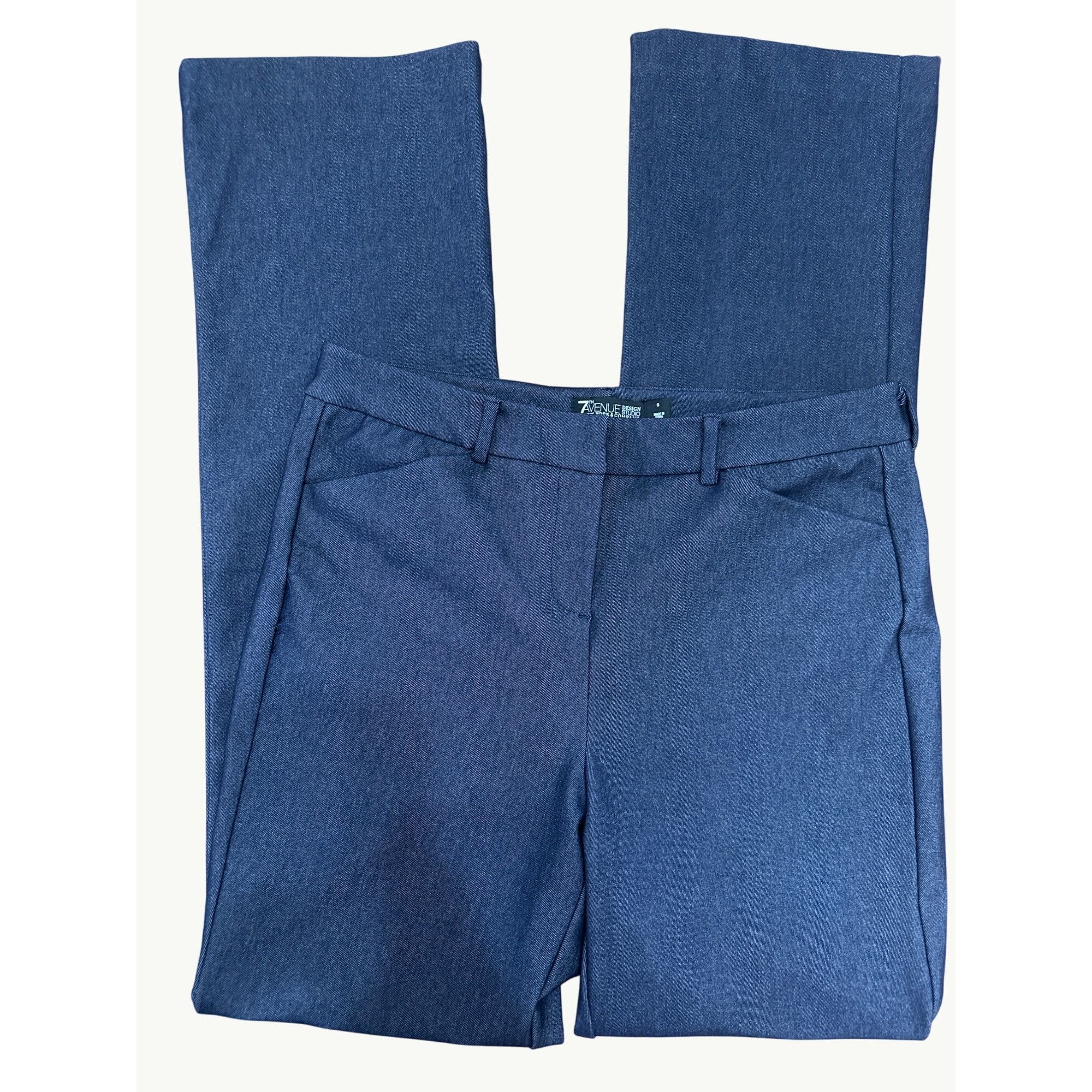 Other 7th Avenue Studio Size 6 Navy Chino Trousers Flare Leg City Size 28" / US 6 / IT 42 - 12 Thumbnail