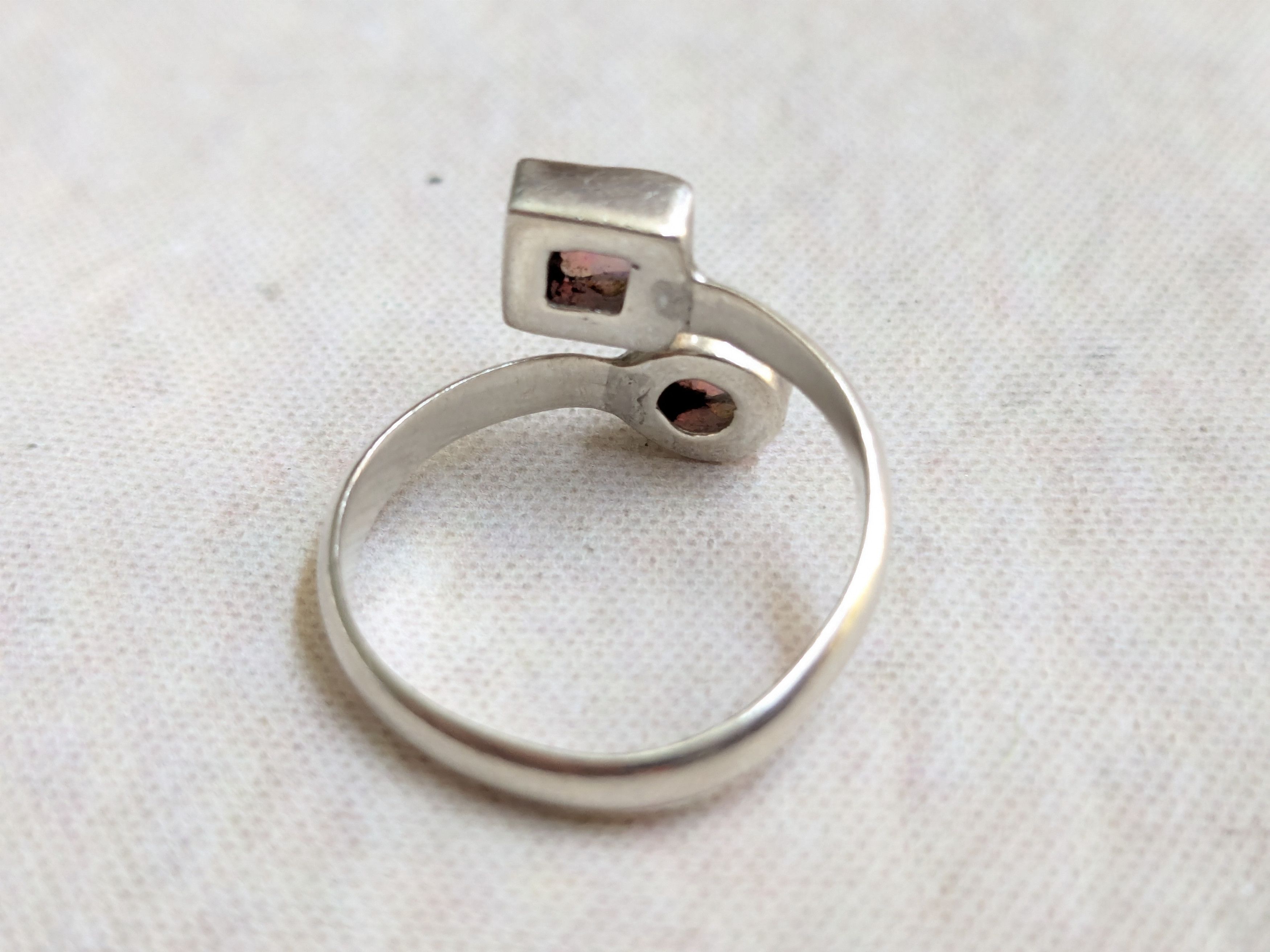 Jewelry × Vintage Sterling Silver Ring Opals Adjustable Round Modern Size ONE SIZE - 7 Thumbnail
