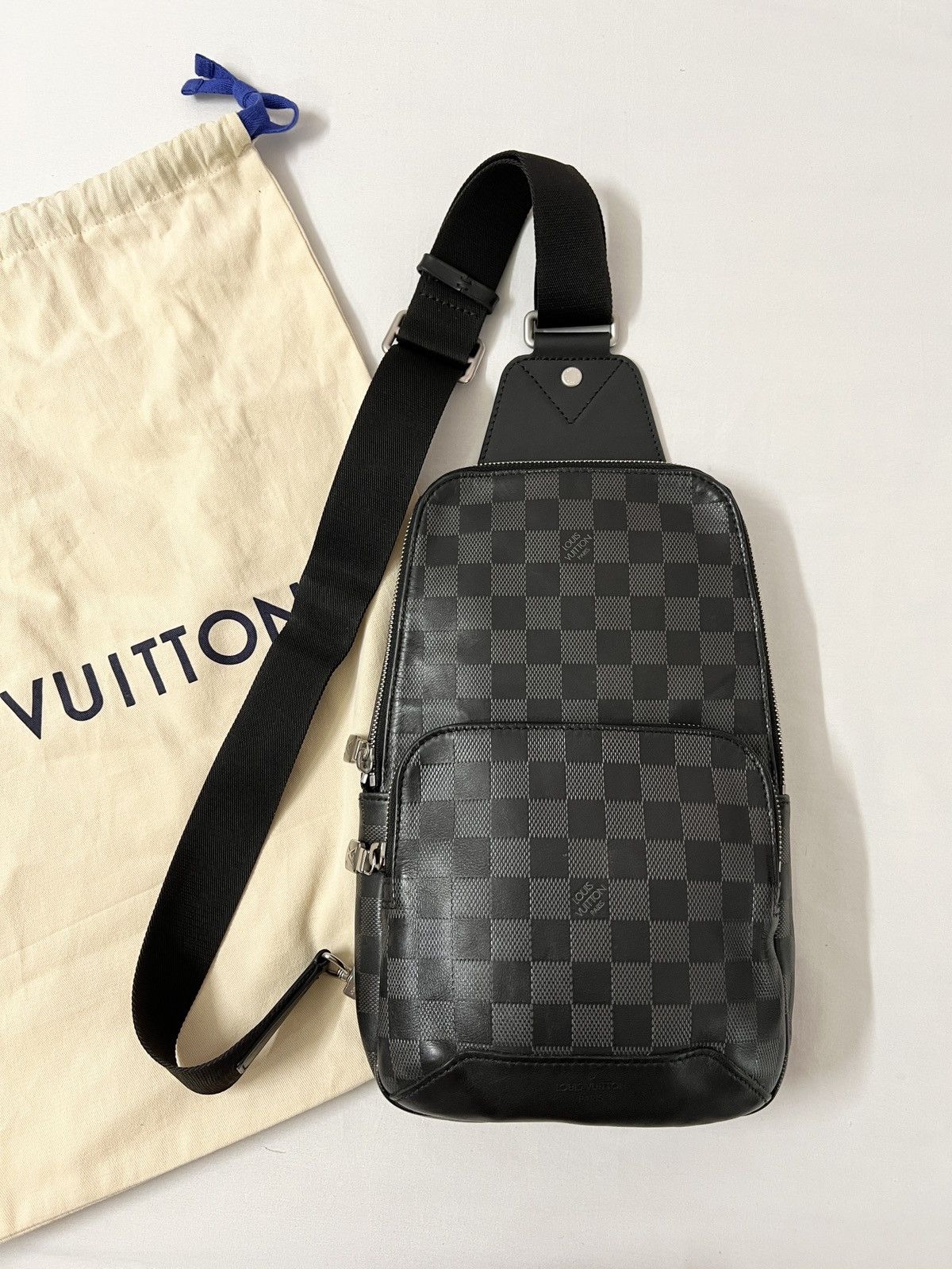 image of Lv Louis Vuitton Black Avenue Slingbag Sling Bag Backpack, Men's