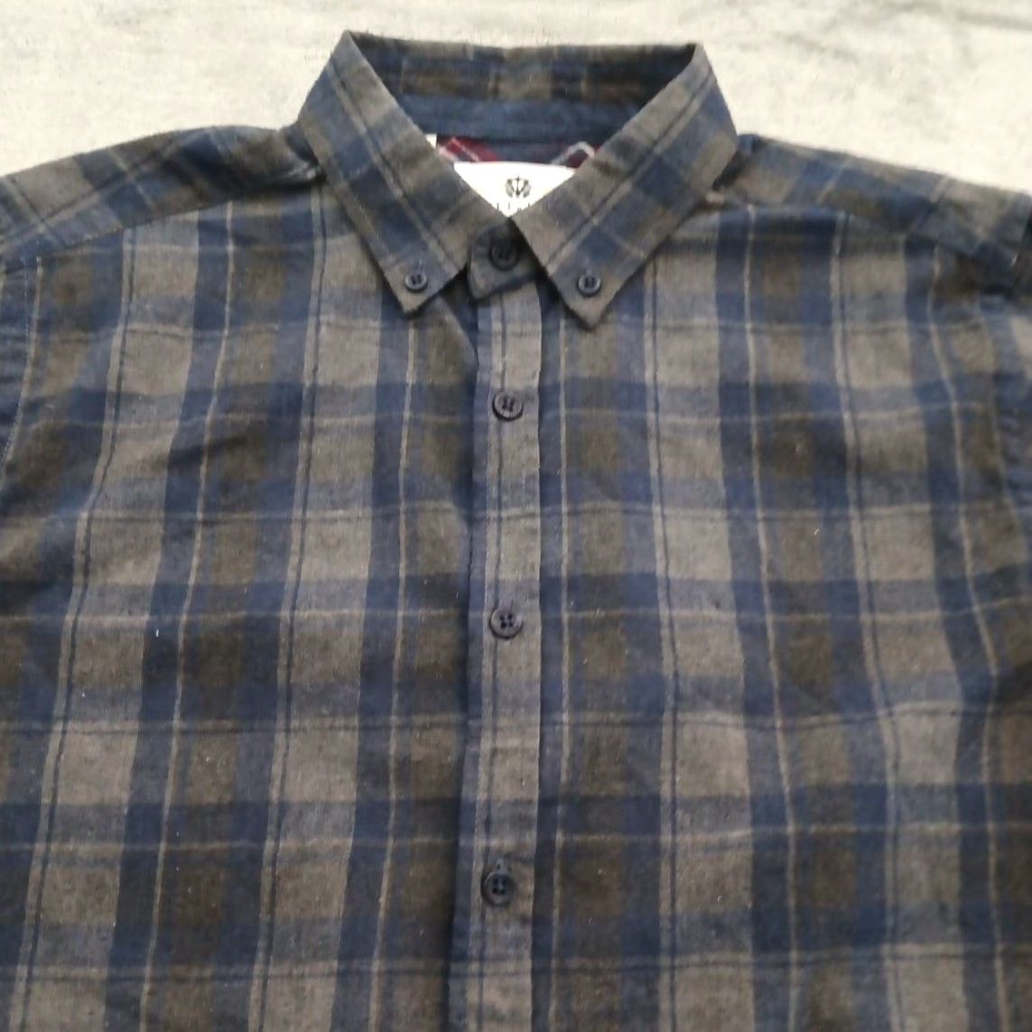 Vintage Steel & Jelly Shirt Mens Medium Blue Plaid Long Sleeve Button-Down Cotton Blend Size US M / EU 48-50 / 2 - 2 Thumbnail