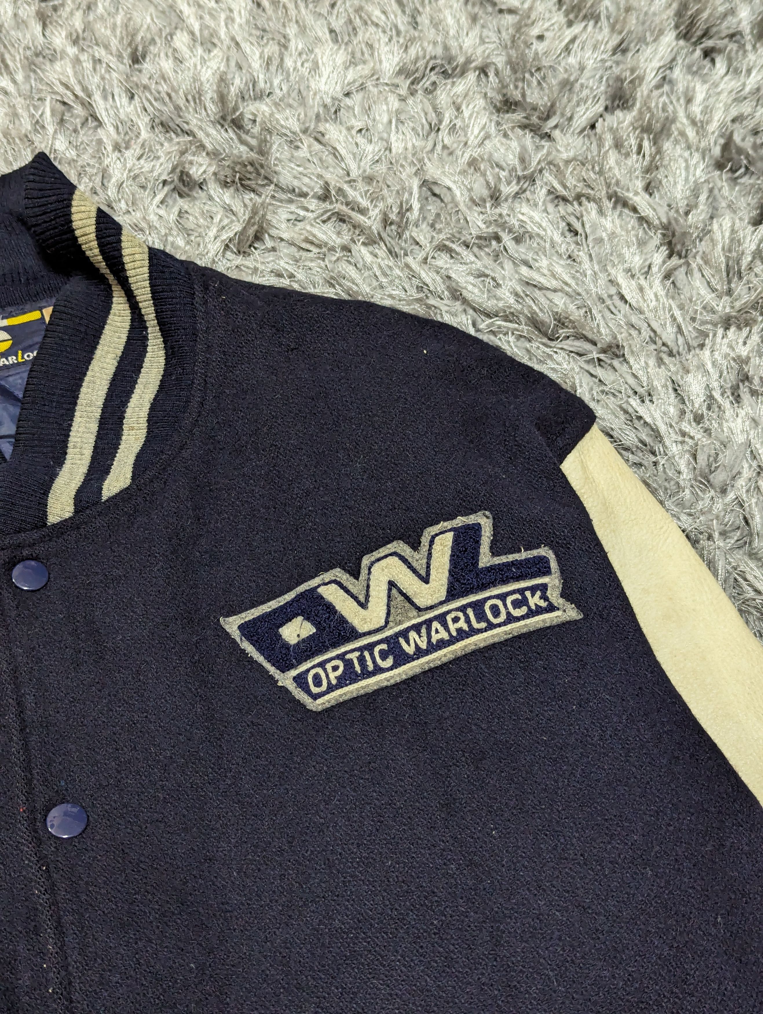 Delong Vintage Optic War Lock Leather Varsity Jacket Bomber Size US L / EU 52-54 / 3 - 7 Thumbnail