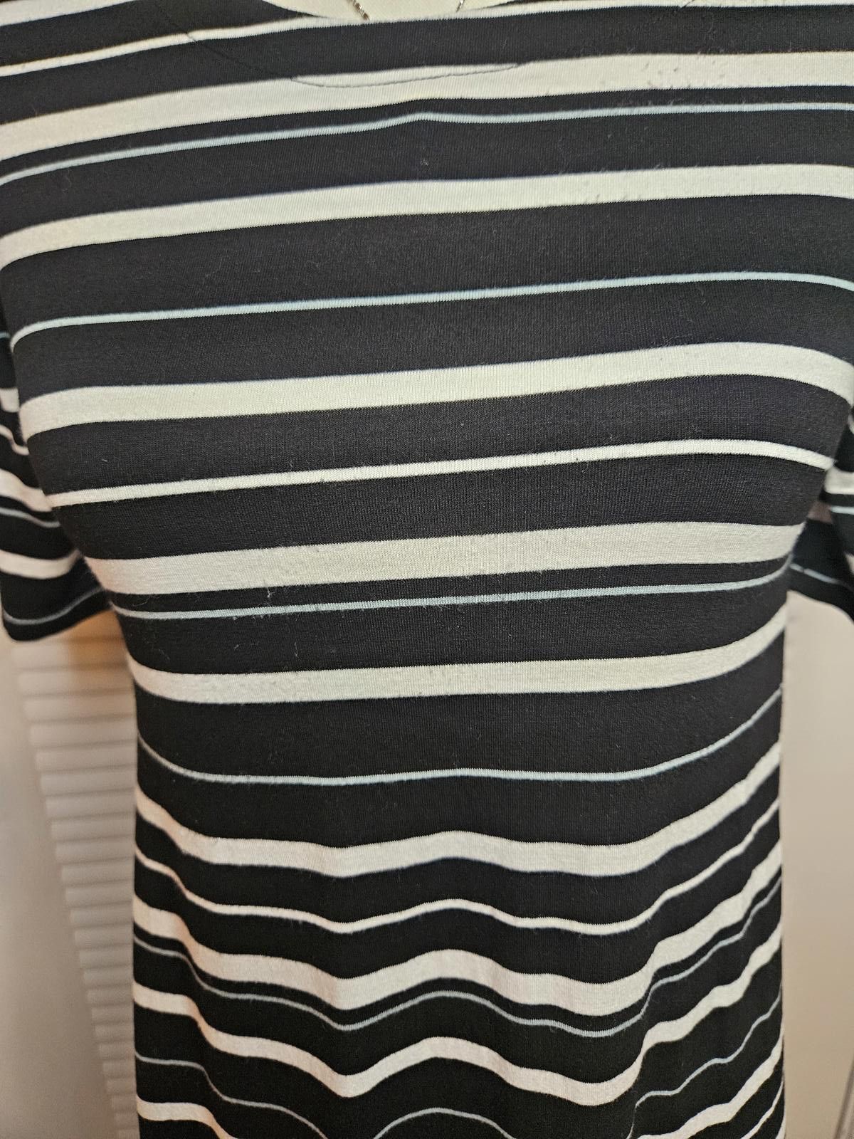 Designer Loft Striped Dress - Black & White with Gray Pinstripe #H42 Size S / US 4 / IT 40 - 4 Thumbnail