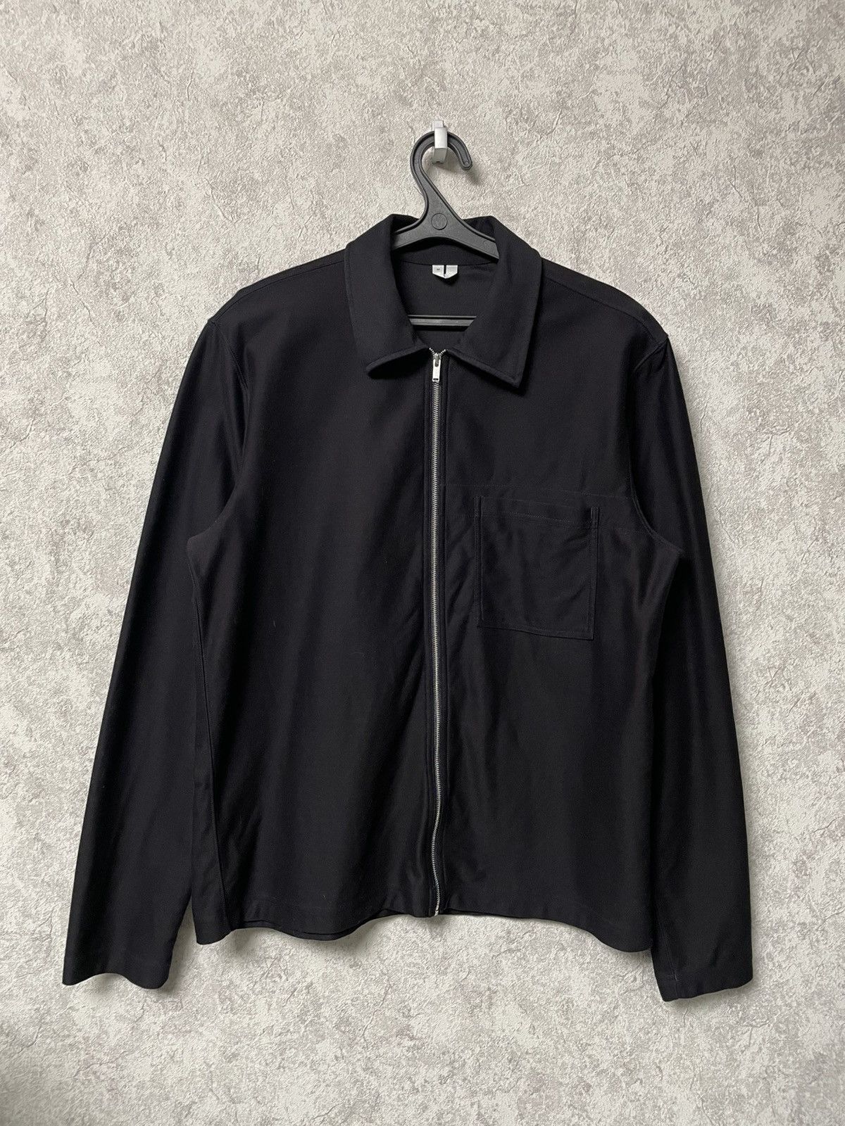 Arket Arket Black Basic Cotton Zip-Up Overshirt Jacket Size US M / EU 48-50 / 2 - 1 Thumbnail