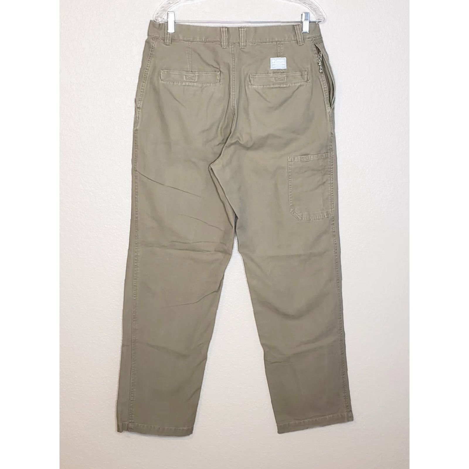 Vintage Columbia Mens Pants 34x32 Khaki Flat Front Carpenter Pocket Casual/Work Chinos Size US 34 / EU 50 - 2 Thumbnail