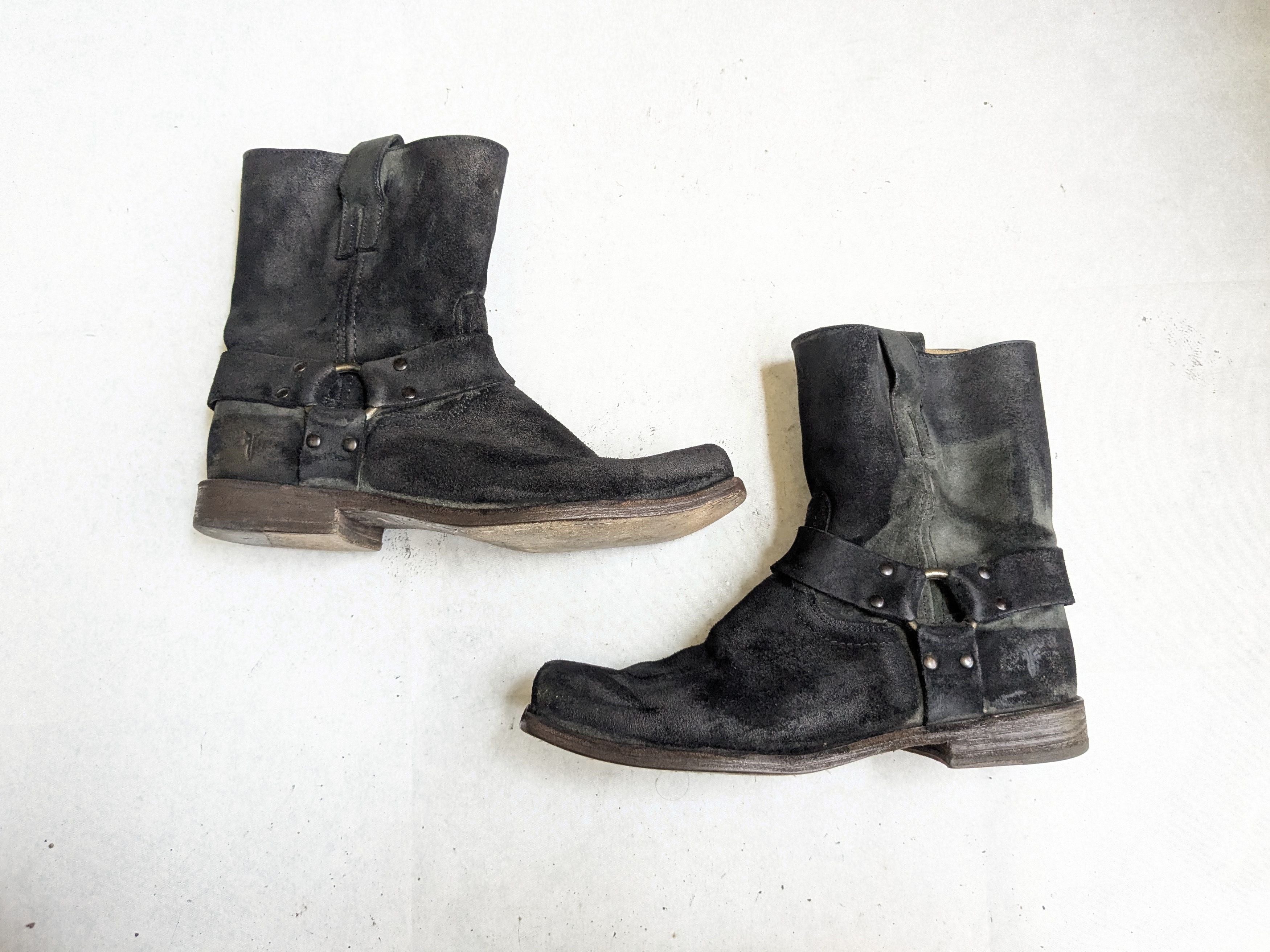 Frye Frye Suede Harness Boots Black 9 D Size US 9 / EU 42 - 1 Thumbnail
