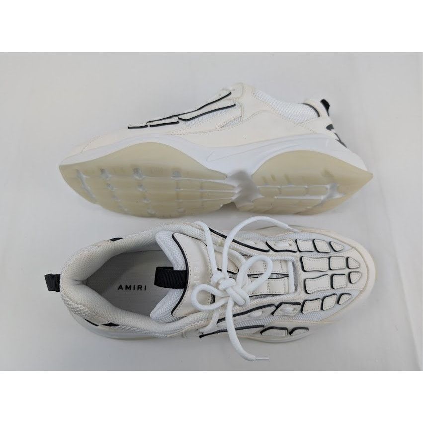 Amiri o1rshd1 Bone Runner Sneakers in White / Black Painted Edge Size US 14 / EU 47 - 1 Thumbnail