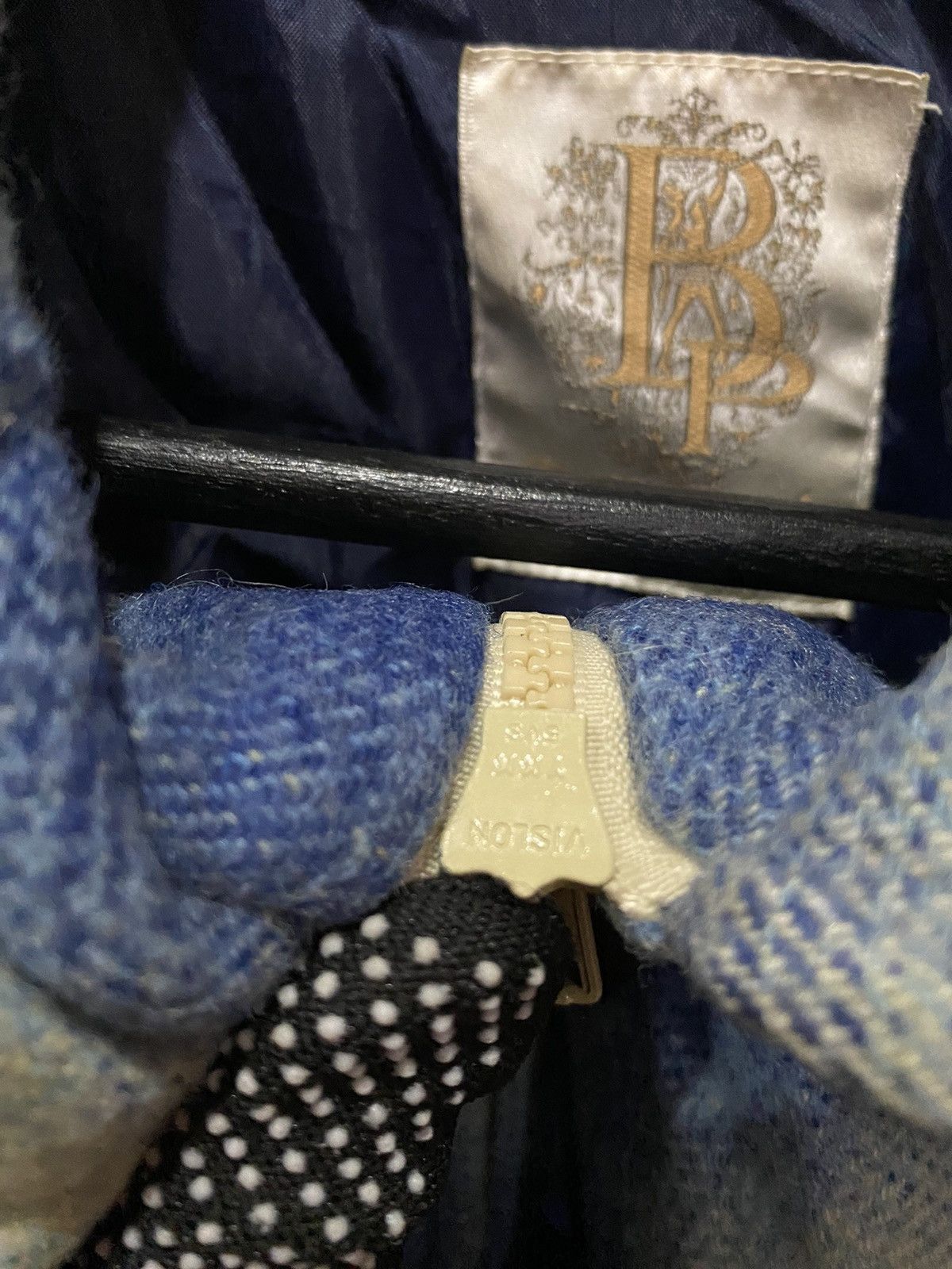 Japanese Brand Belle Paule Vintage Blue Plaid Wool Jacket - Retro Zip-Up Size US M / EU 48-50 / 2 - 5 Thumbnail