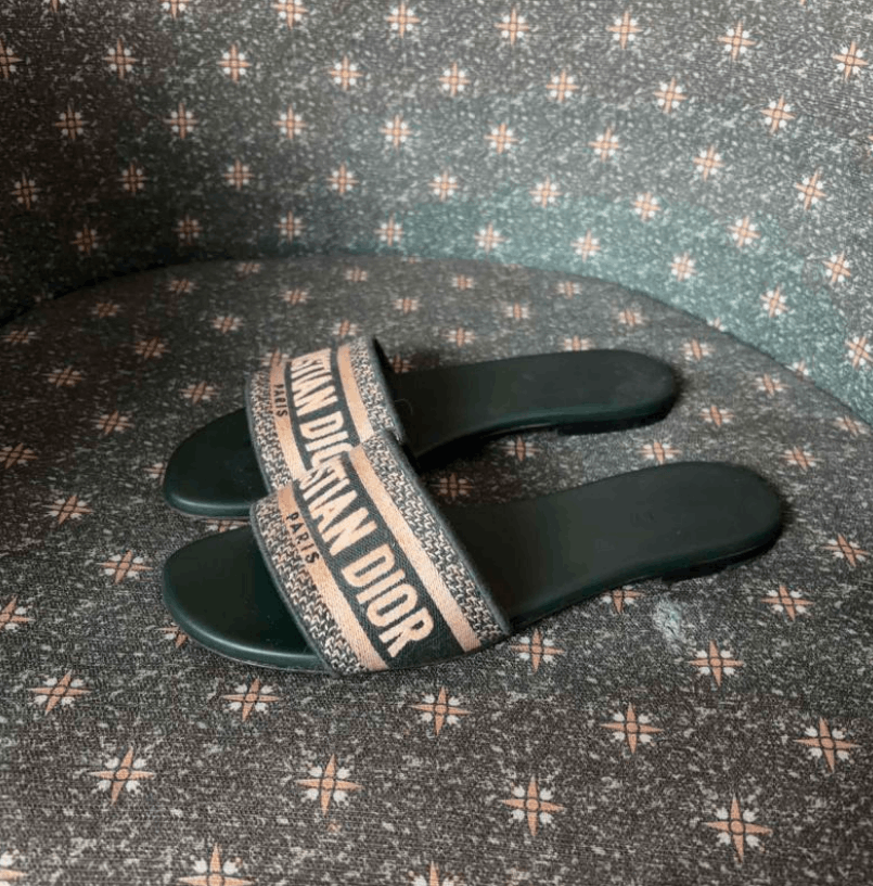 Dior Dior One-Strap Slide Sandals Navy Blue Size US 9 / IT 39 - 1 Thumbnail