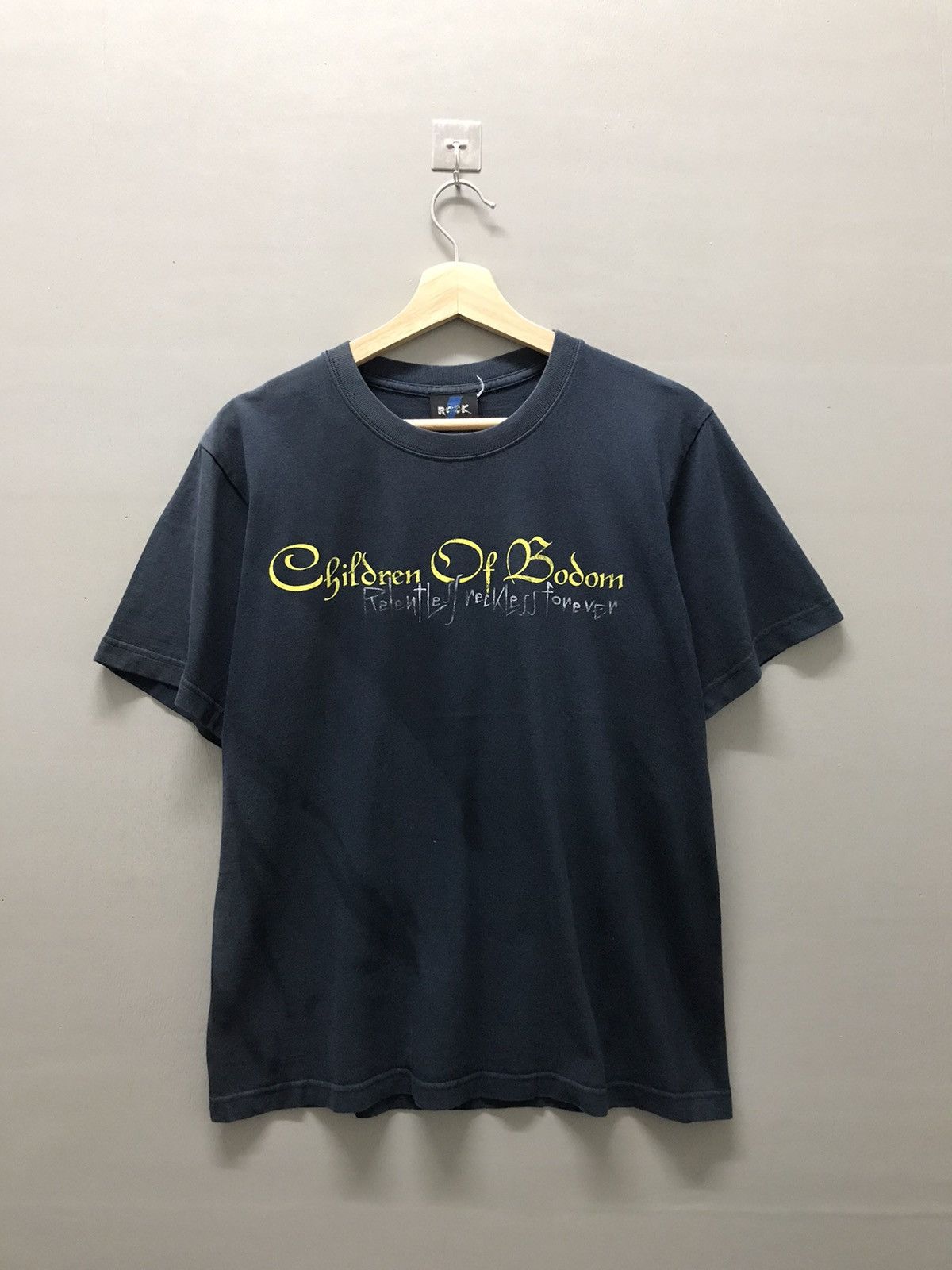 image of Band Tees x Rock Band Children Of Bodom Sun Faded Tour Band Tee in Black, Men's (Size Medium)