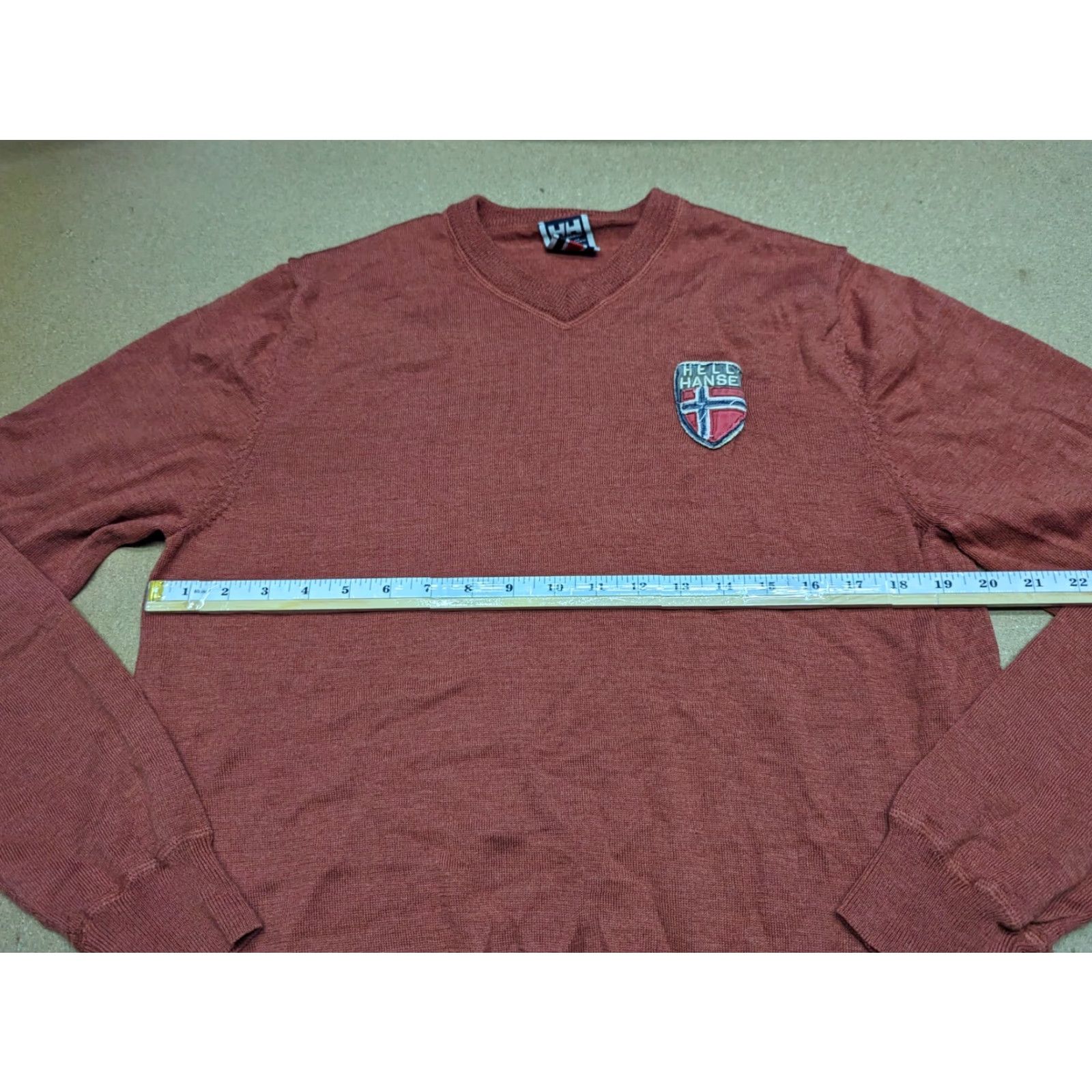 Helly Hansen Helly Hansen Mens Brown Sweater XL Wool Blend V-Neck Jumper Pullover Sweater Size US XL / EU 56 / 4 - 5 Thumbnail