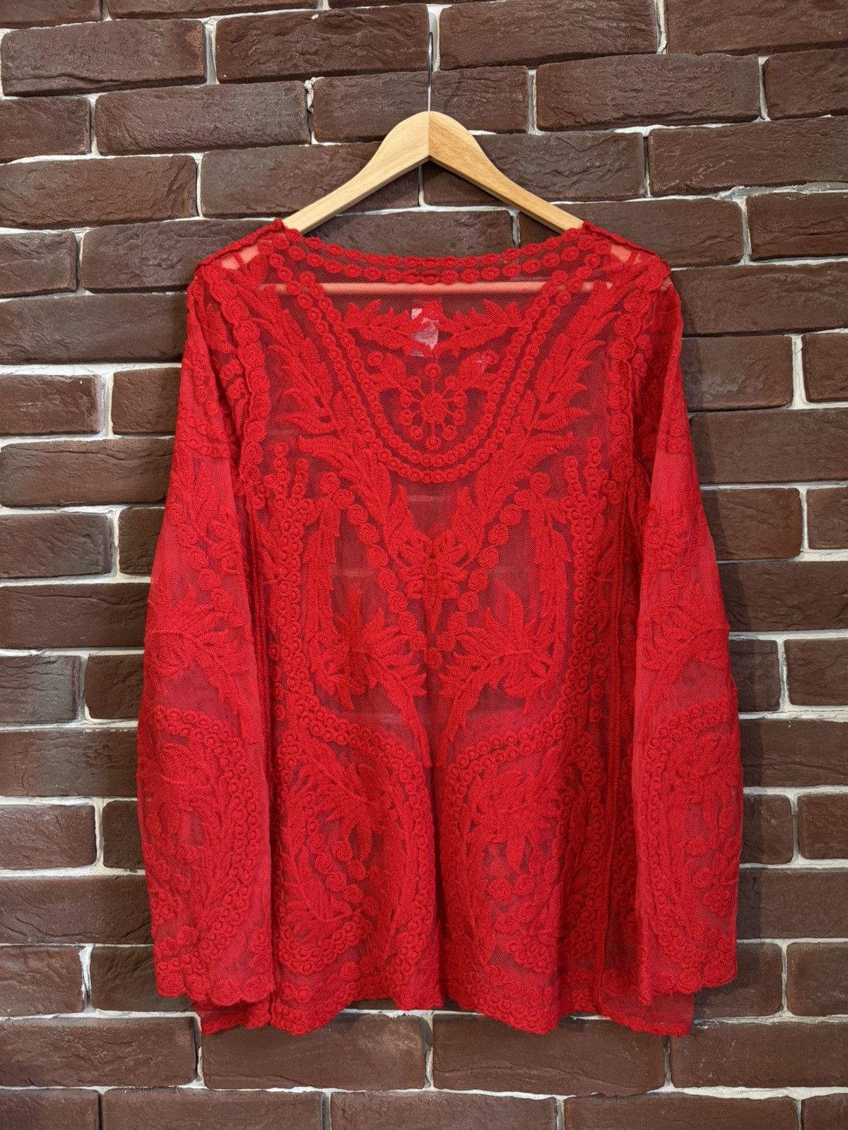 Jean Paul Gaultier Vintage 90s Jean Paul Gaultier Floral Lace Mesh LS TOP JP 44 Size M / US 6-8 / IT 42-44 - 2 Thumbnail