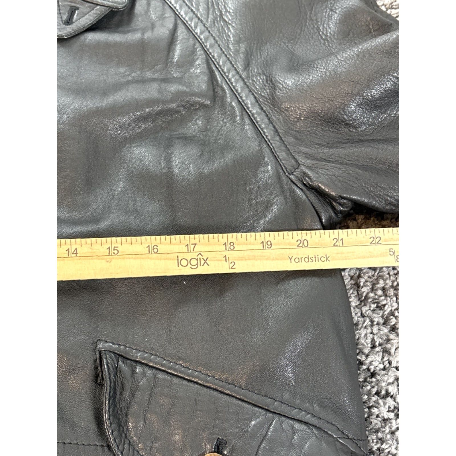 Vintage VINTAGE Bomber Jacket Mens Large Black 90s Wool Lined Faux Leather Motorcycle Italy Size US L / EU 52-54 / 3 - 3 Thumbnail