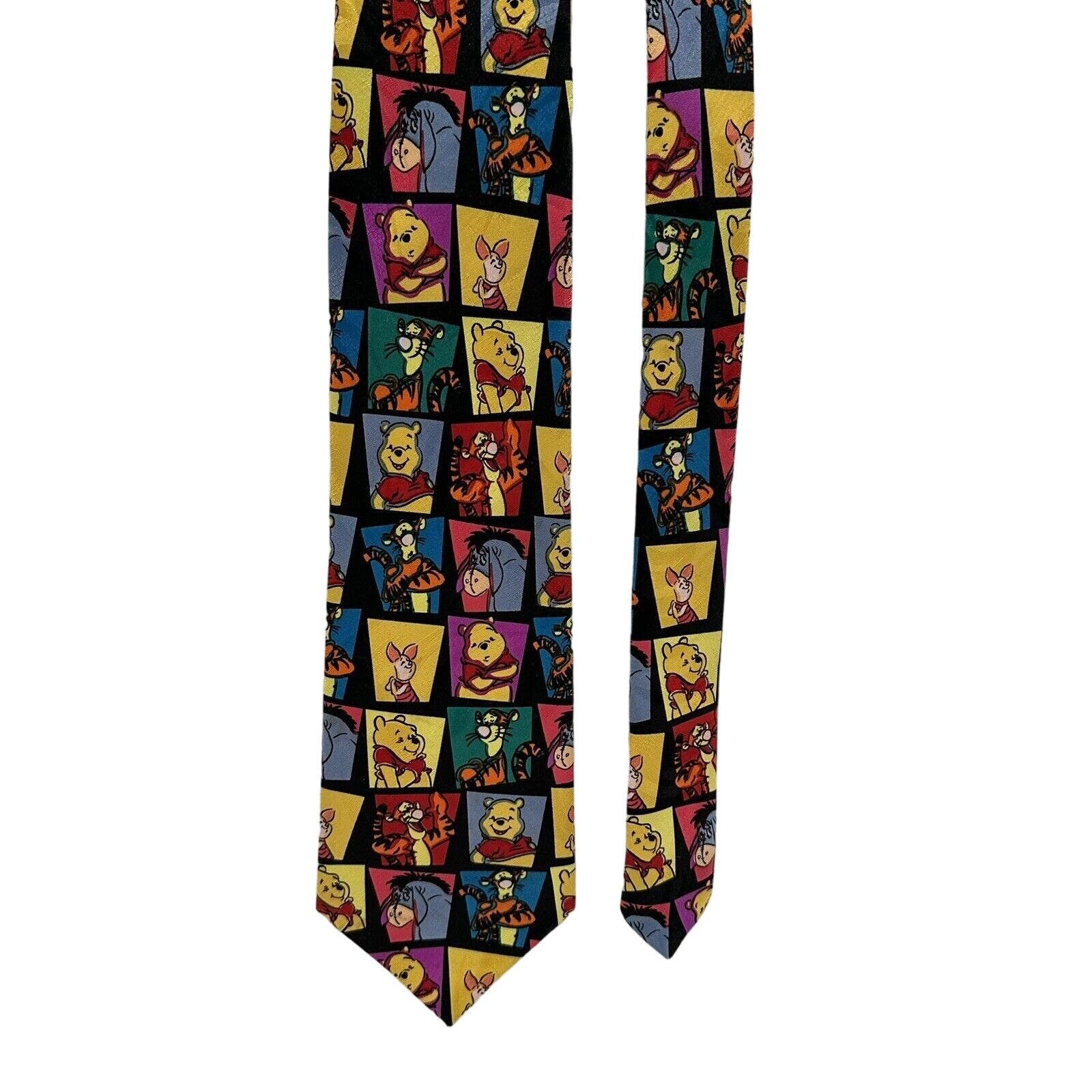 Disney Winnie the Pooh Tigger Disney VTG 90s Blocked Mens Neck Tie Size ONE SIZE - 4 Thumbnail