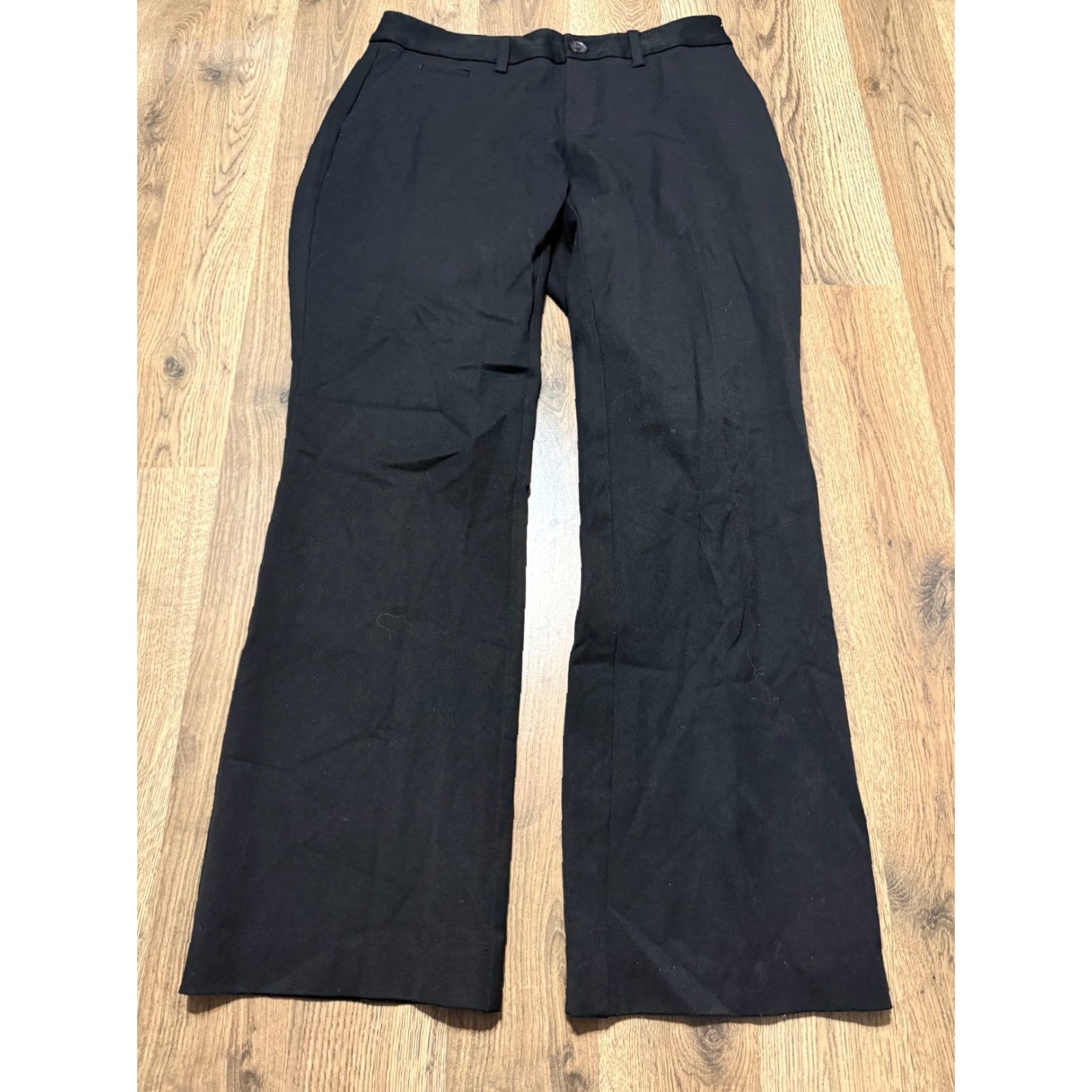 Eddie Bauer VINTAGE Eddie Bauer Pants Women Flared Leg Blakely Fit 29 Waist Black Cotton Flat Front Zip Ankle Regular Inseam 29" Size 29" - 2 Thumbnail