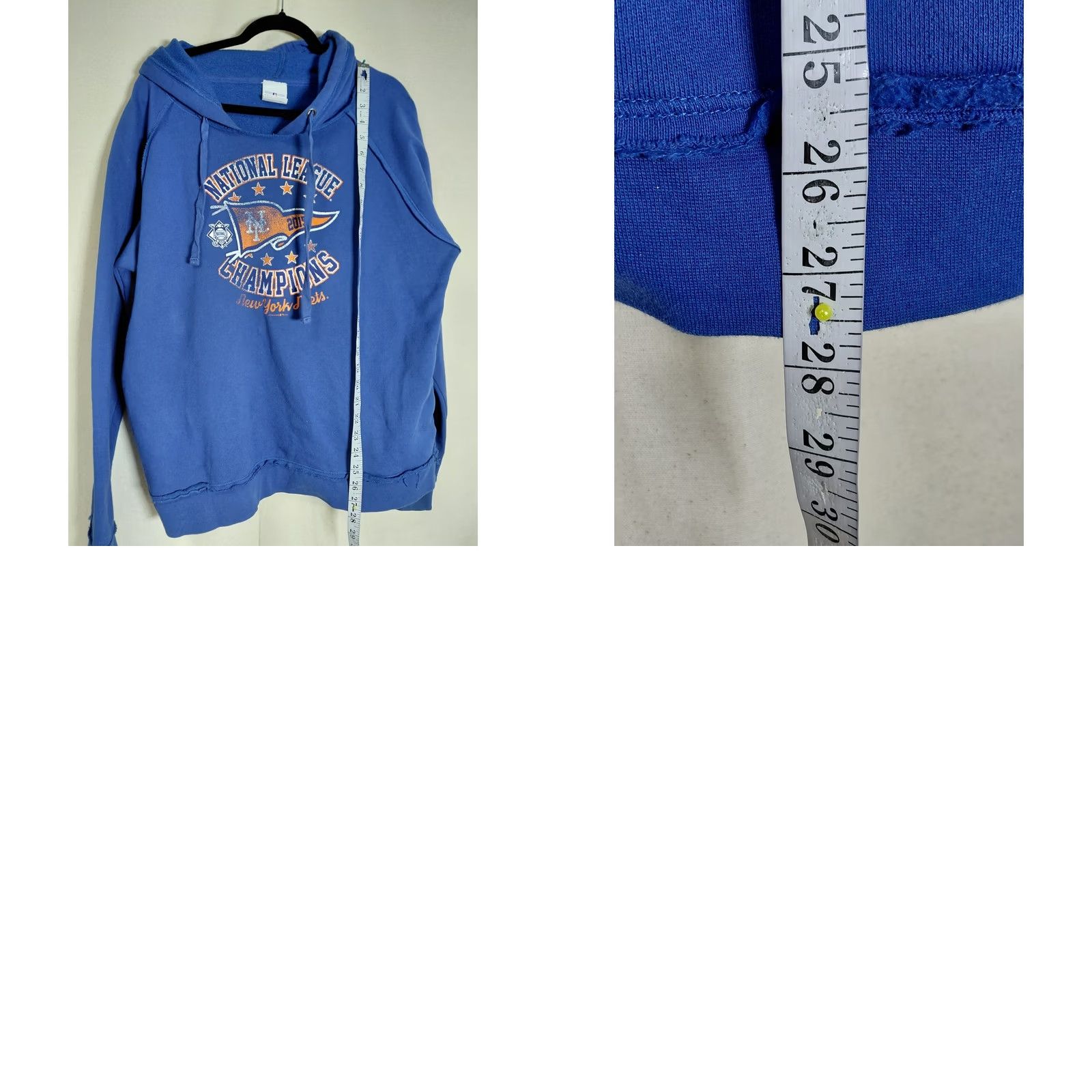 Vintage 5th & Ocean Mets Hoodie Blue Graphic Print Knit Men XL Cardigan Regular Cotton Blend Collared Men NY Mets 2015 Champions Size US XL / EU 56 / 4 - 9 Thumbnail